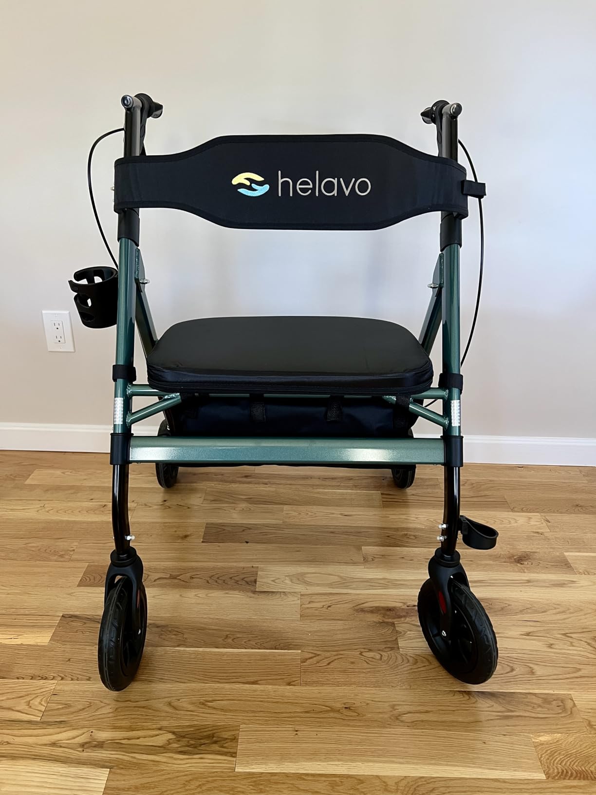 Helavo Bariatric Walker with Large, Height-Adjustable Seat, 550 lbs Weight Capacity, 8-inch Wheels, 28-inch Wide - Extra Wide Heavy Duty Rollator for Seniors customer photo 2