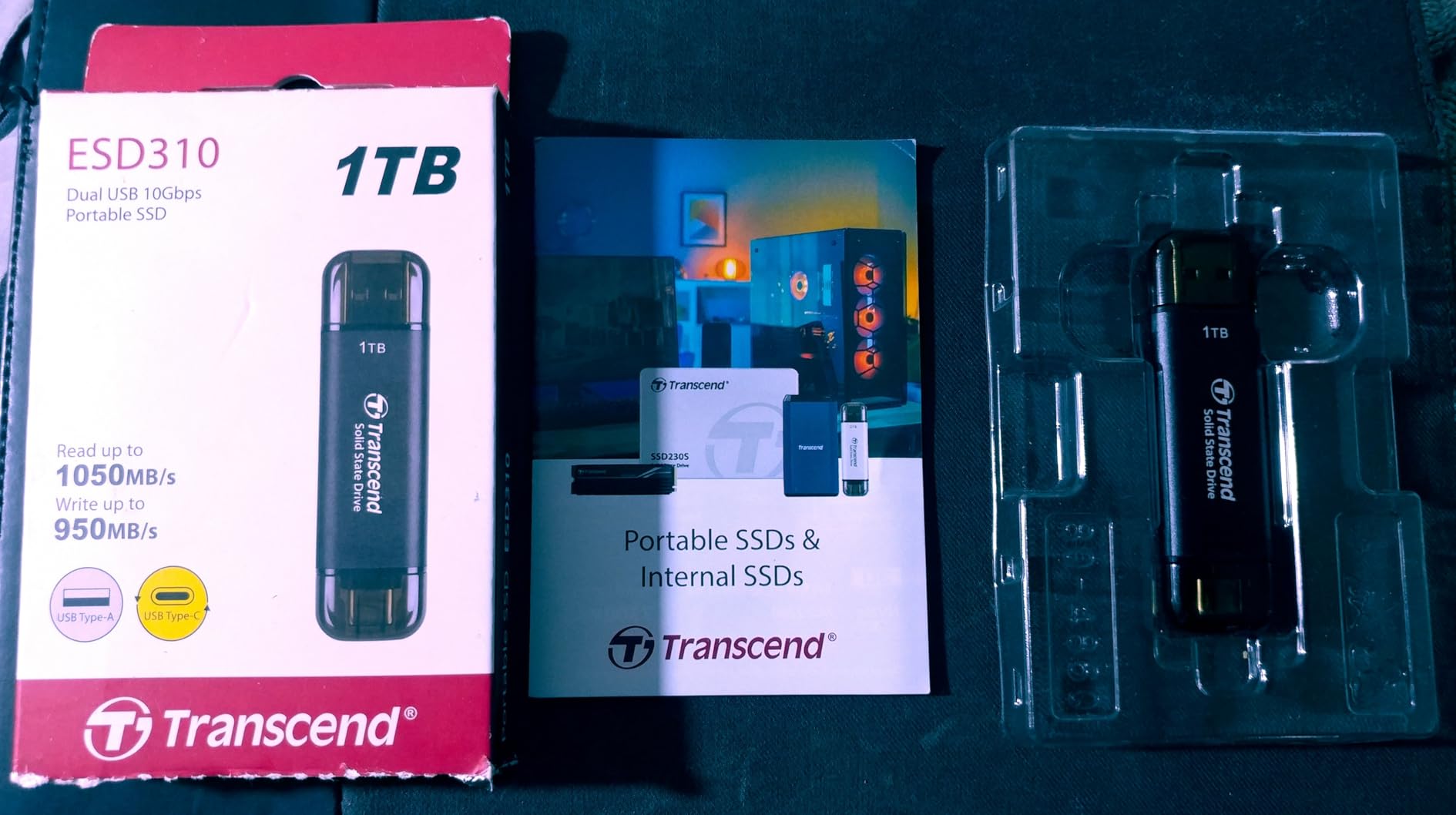 Transcend ESD310 256GB External SSD, Up to 1,050MB/s, Dual USB Flash Drive for iPhone/iPad/Mac/Windows, Android/Tablet/PC, USB 3.2 Gen 2 Thumb Drive Photo Stick, 2-in-1 Type C &Type A Memory Stick customer photo 2