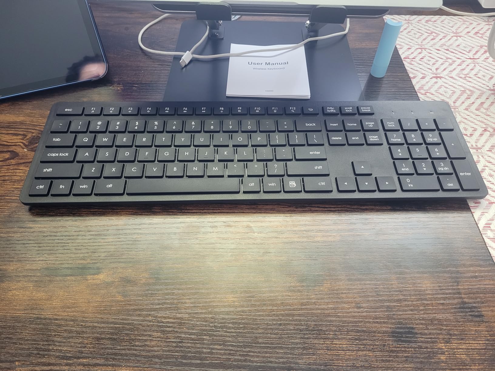 Wireless Keyboard, 2.4G USB External Silent Cordless Keyboard for Windows Chrome Laptop Computer PC Desktop Notebook Chromebook, 106 Keys Full Size with Number Pad (Black) customer photo 1