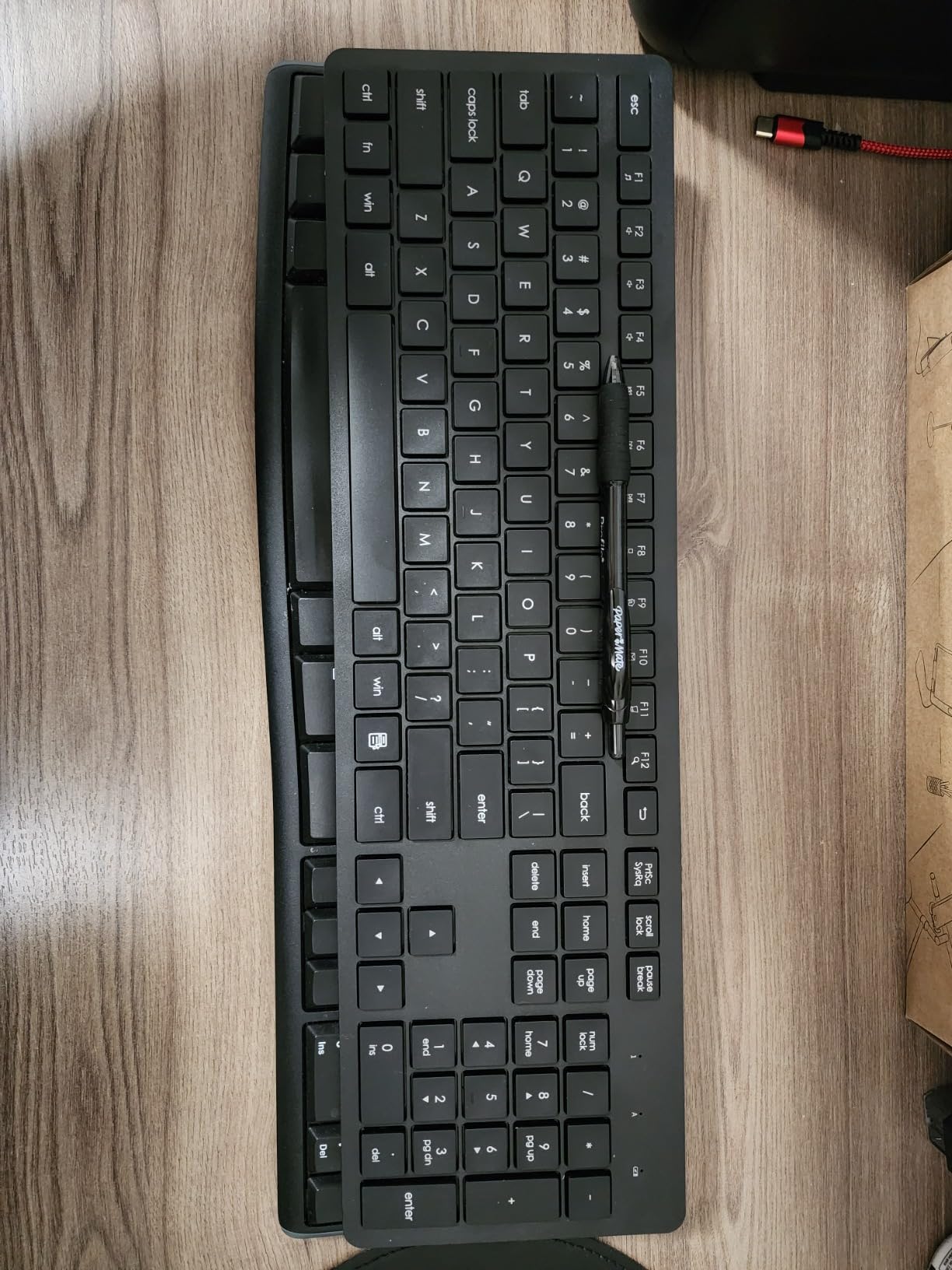 Wireless Keyboard, 2.4G USB External Silent Cordless Keyboard for Windows Chrome Laptop Computer PC Desktop Notebook Chromebook, 106 Keys Full Size with Number Pad (Black) customer photo 2