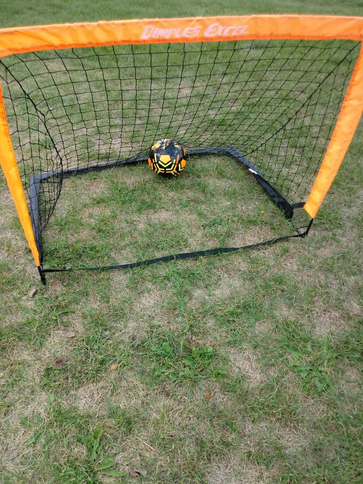 Dimples Excel Soccer Goals Kids Net for Backyard 7x5, 5x3.6, 4x3, 3x2.2 FT customer photo 2