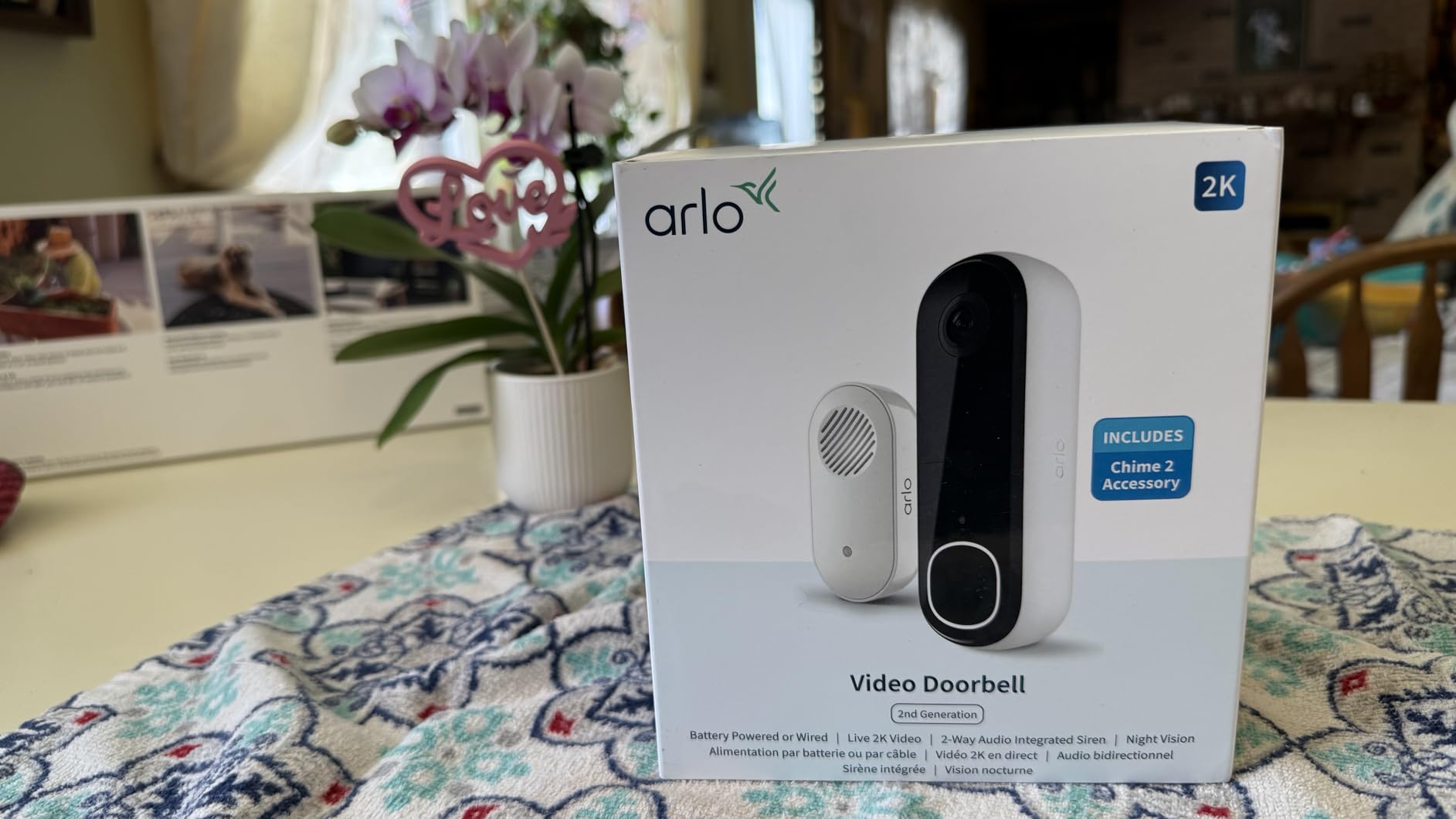 Arlo Video Doorbell 2K (2nd Gen, Latest Release), Wireless or Wired Option, 2-Way Audio, Night Vision, Head to Toe Video View, Package Detection, Person & Vehicle Recognition, 1-Month Secure Plan customer photo 1