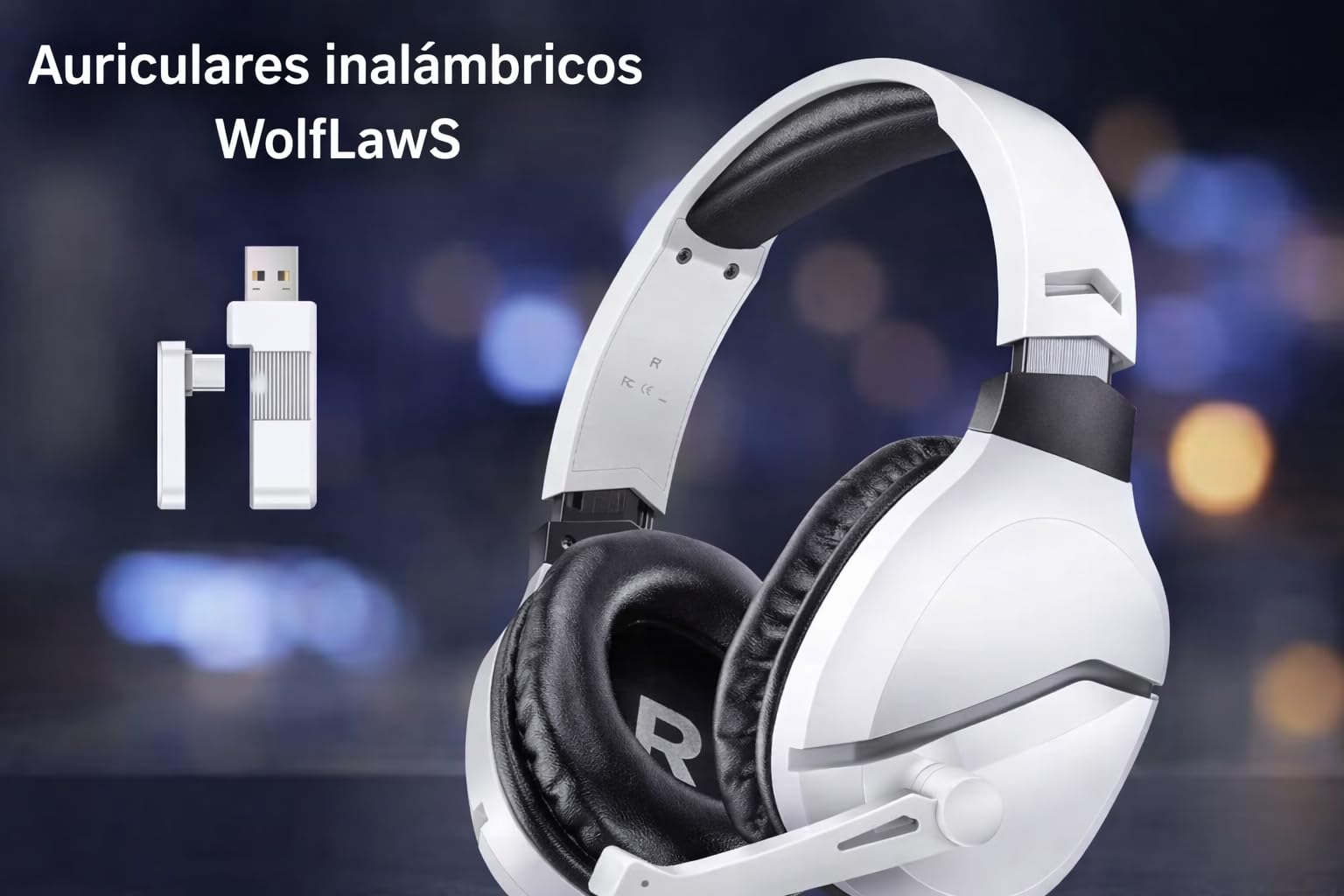 WolfLawS Wireless Gaming Headset with Noise Canceling Microphone for PS5, PC, PS4, 2.4G/Bluetooth Gaming Headphones with USB and Type-c Connector, Wired Mode for Controller Gamecube customer photo 1