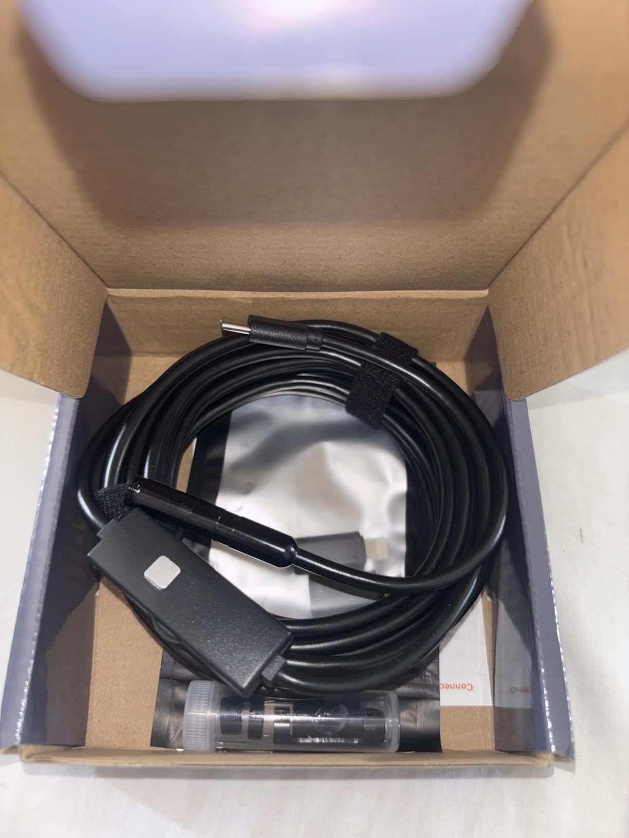 Endoscope Camera with Light,1920P HD Borescope Tools with 8 Adjustable LED Lights, Endoscope with Semi-Rigid Snake Camera, IP67 Waterproof Inspection Borescope for iOS and Android-16.4ft Dual-Lens customer photo 1