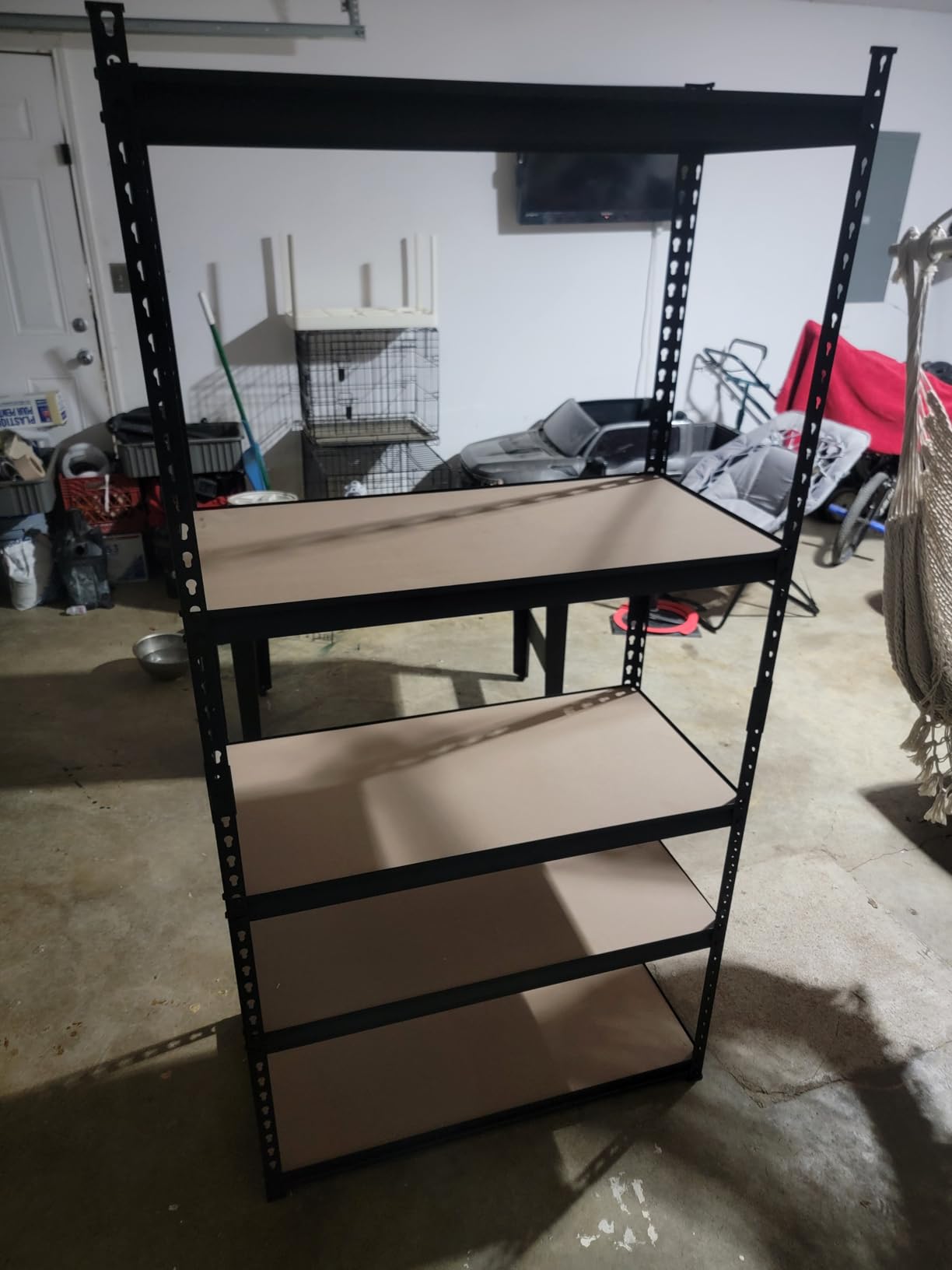 VEVOR Storage Shelving Unit, 5-Tier Adjustable, 2000 lbs Capacity, Heavy Duty Garage Shelves Metal Organizer Utility Rack, Black, 48