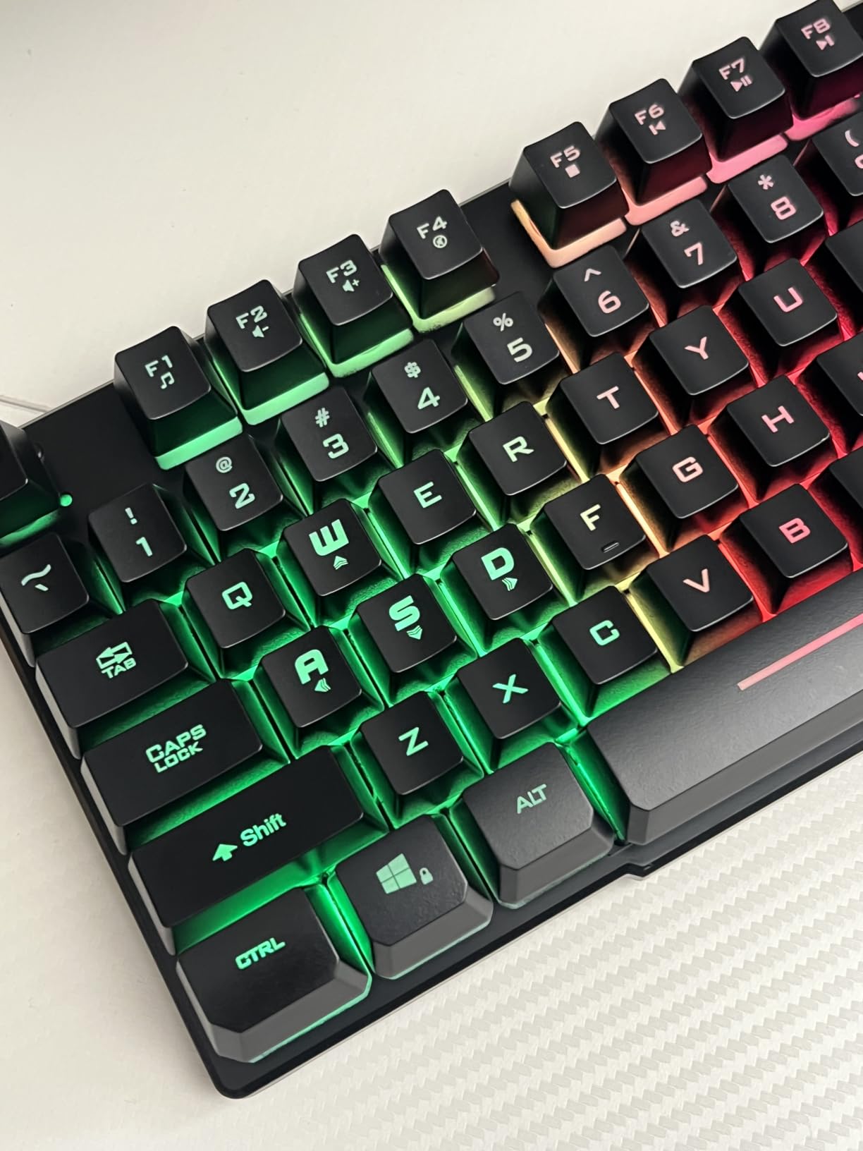 Rii RK100+ Multiple Color Rainbow LED Backlit Large Size USB Wired Mechanical Feeling Multimedia PC Gaming Keyboard,Office Keyboard for Working or Primer Gaming,Office Device customer photo 1