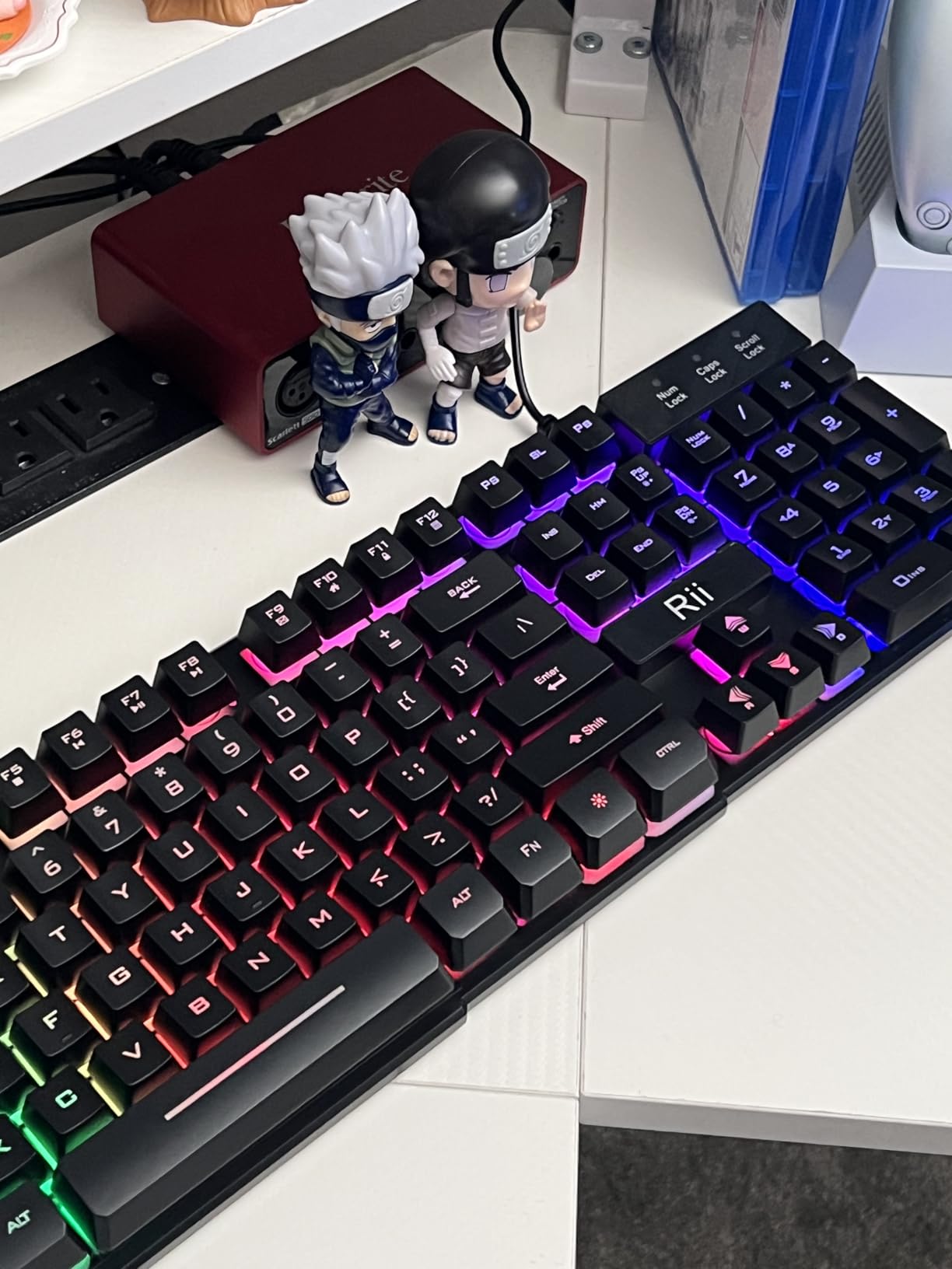Rii RK100+ Multiple Color Rainbow LED Backlit Large Size USB Wired Mechanical Feeling Multimedia PC Gaming Keyboard,Office Keyboard for Working or Primer Gaming,Office Device customer photo 2
