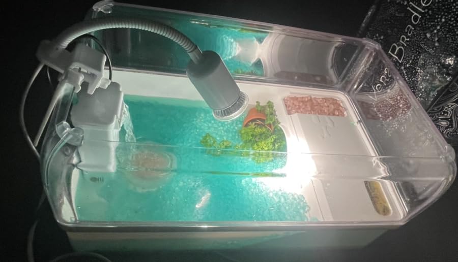 AZV Turtle Tank Starter Habitat Kit,Complete Aquatic Terrarium Enclosure with Filter,Basking Platform with Hideout,Multi-Function Area,Drainage,Plants and Lamps,Perfect for Red Eared Slider Aquarium customer photo 2