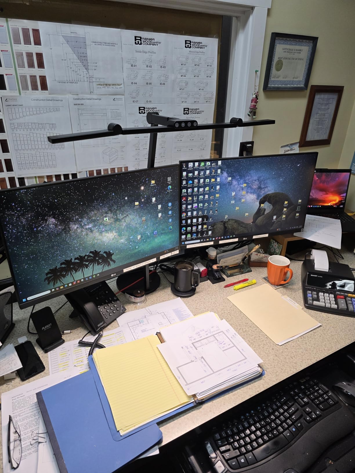 Micomlan Architect Desk Lamp with Atmosphere Lighting, Adjustable Led Desk Light for Home Office with Base, 24W Bright Auto Dimming Table Light with Rotatable Swing Arm customer photo 1