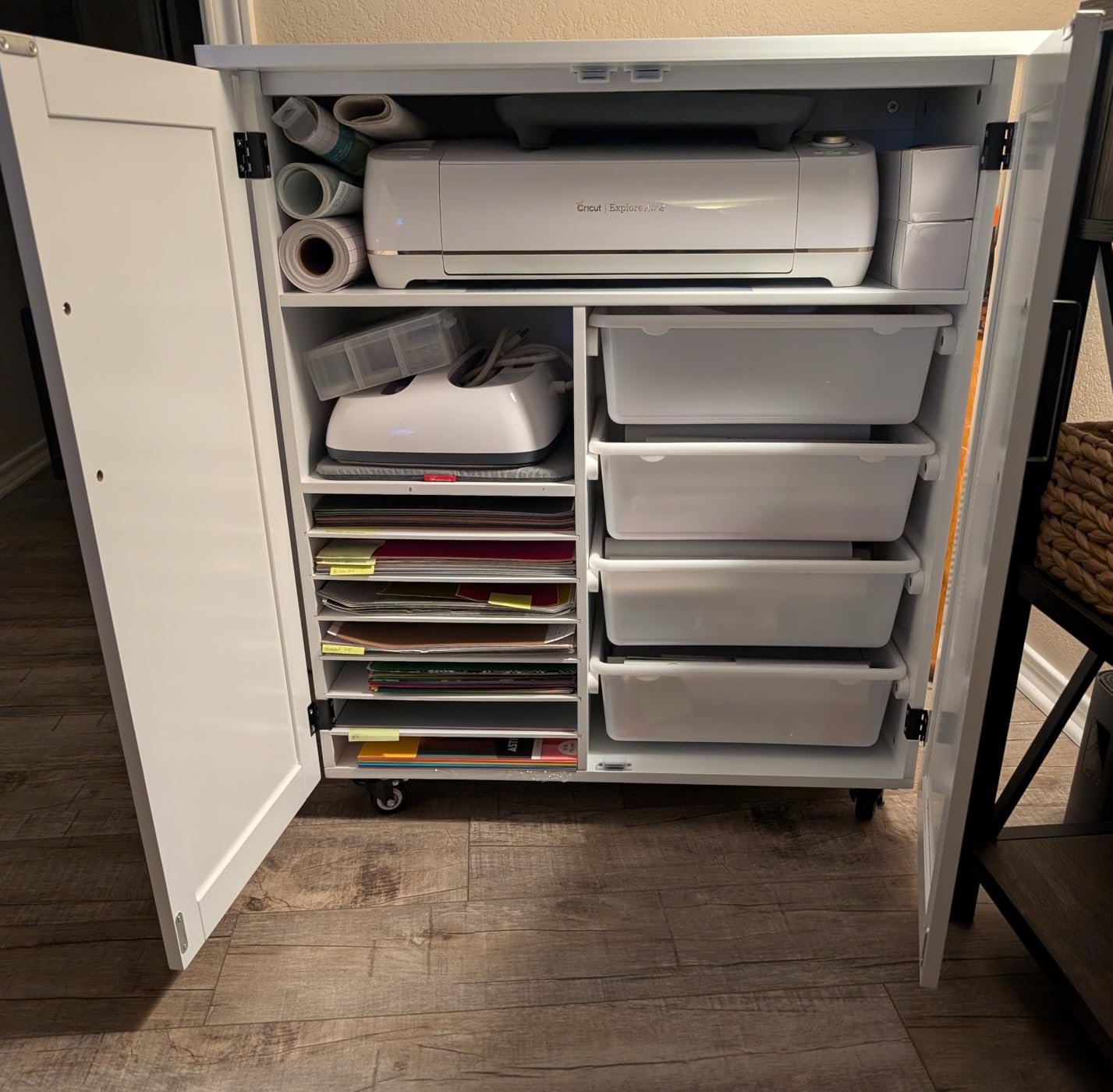 GDLF Craft Cart Compatible with Cricut Machine, Cricut Table with Storage Cabinet Rolling Cart Furniture with Drawers customer photo 2