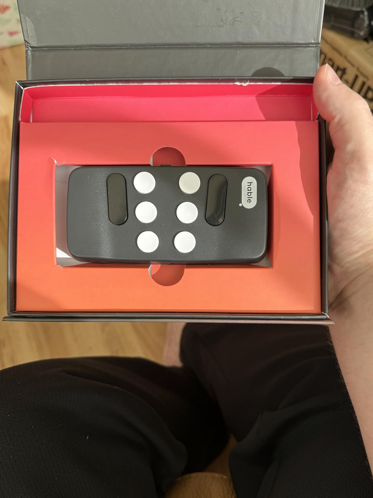 Hable One Portable Braille Keyboard for Visually Impaired - Wireless Braille Typing Device for Smartphones and Tablets - Compact Braille Machine for Easier, Faster, and More Accurate Typing customer photo 1