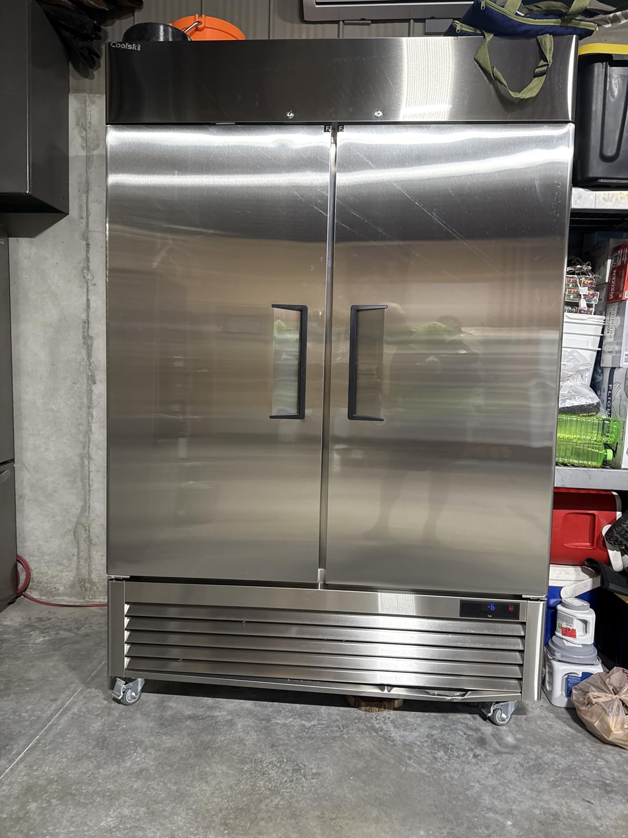 Coolski 54'' Wide Commercial Refrigerator with 8 Shelves, Stainless Steel Reach-in Refrigerators with 49 Cu.Ft. Capacity 2 Solid Doors for Restaurant Cafe Garage, ETL NSF Approved customer photo 1
