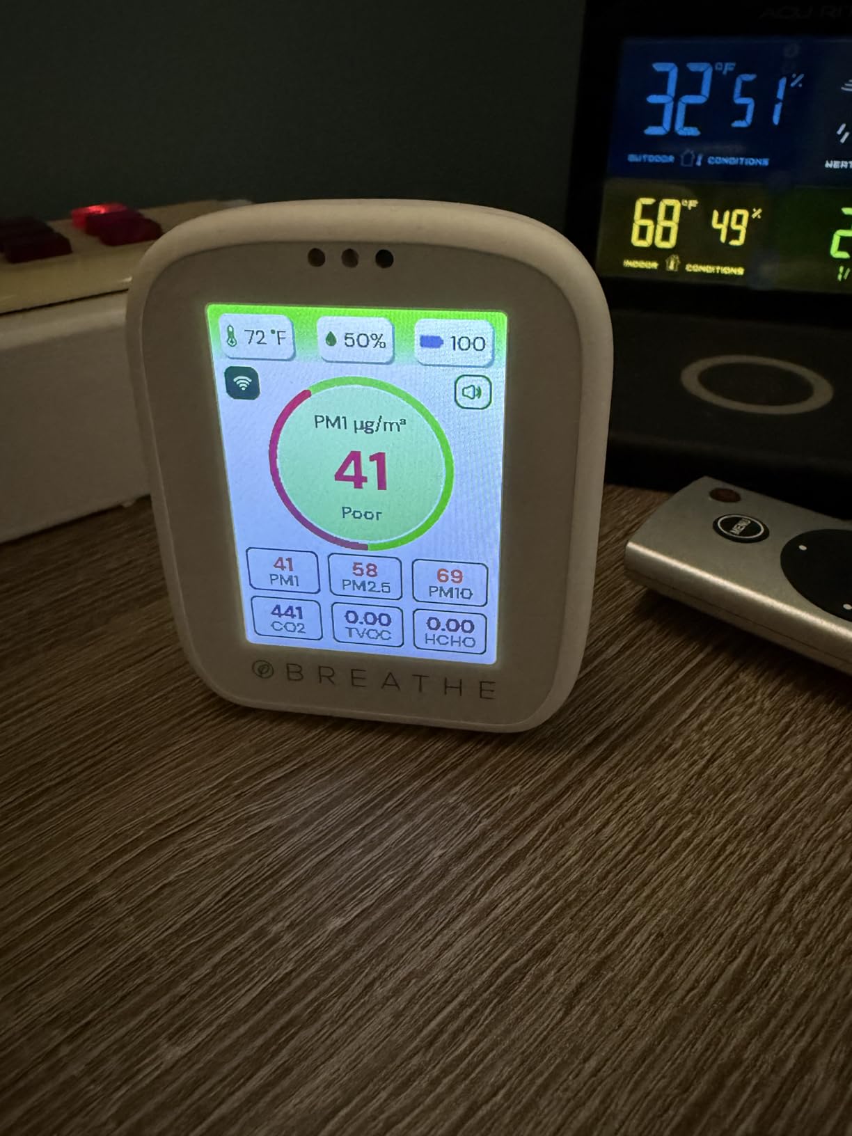 BREATHE Airmonitor Plus Indoor Air Quality Monitor - Smart CO2, PM1 PM2.5 PM10, VOC & Formaldehyde Sensor | Professional-Grade Air Monitor with App customer photo 2