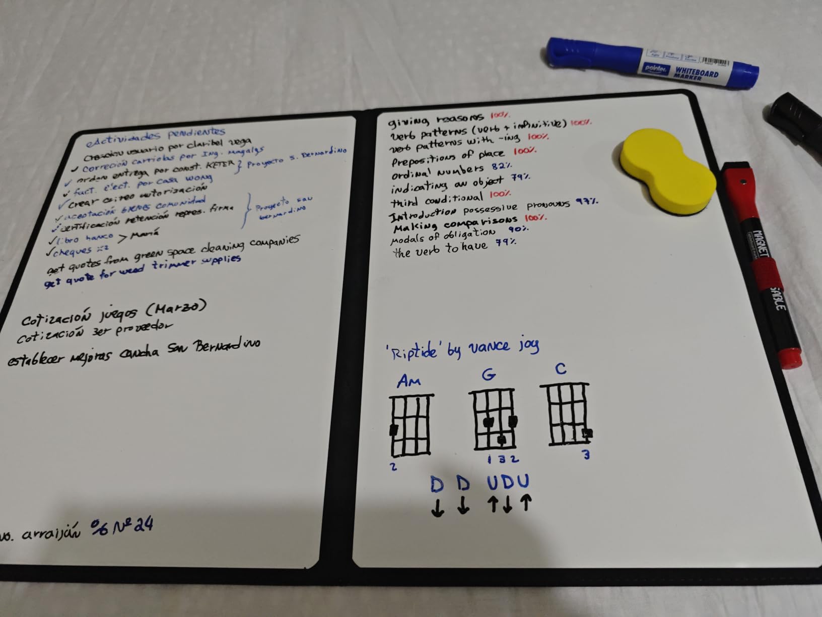 Double-Sided White Board 12x9 inch - Ultra-Thin 0.3
