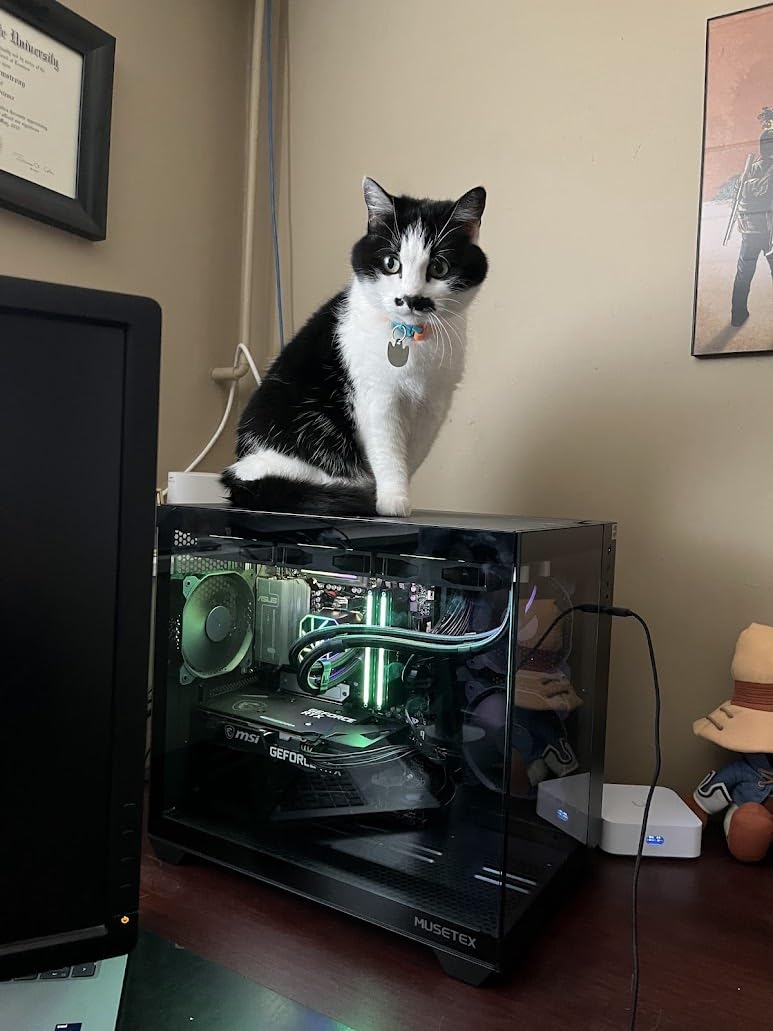 MUSETEX ATX PC Case, 3 x 120mm Fans Pre-Installed, 360MM RAD Support, 270° Full View Tempered Glass Gaming PC Case with Type-C, Mid Tower ATX Computer Case, Black, Y6 customer photo 2