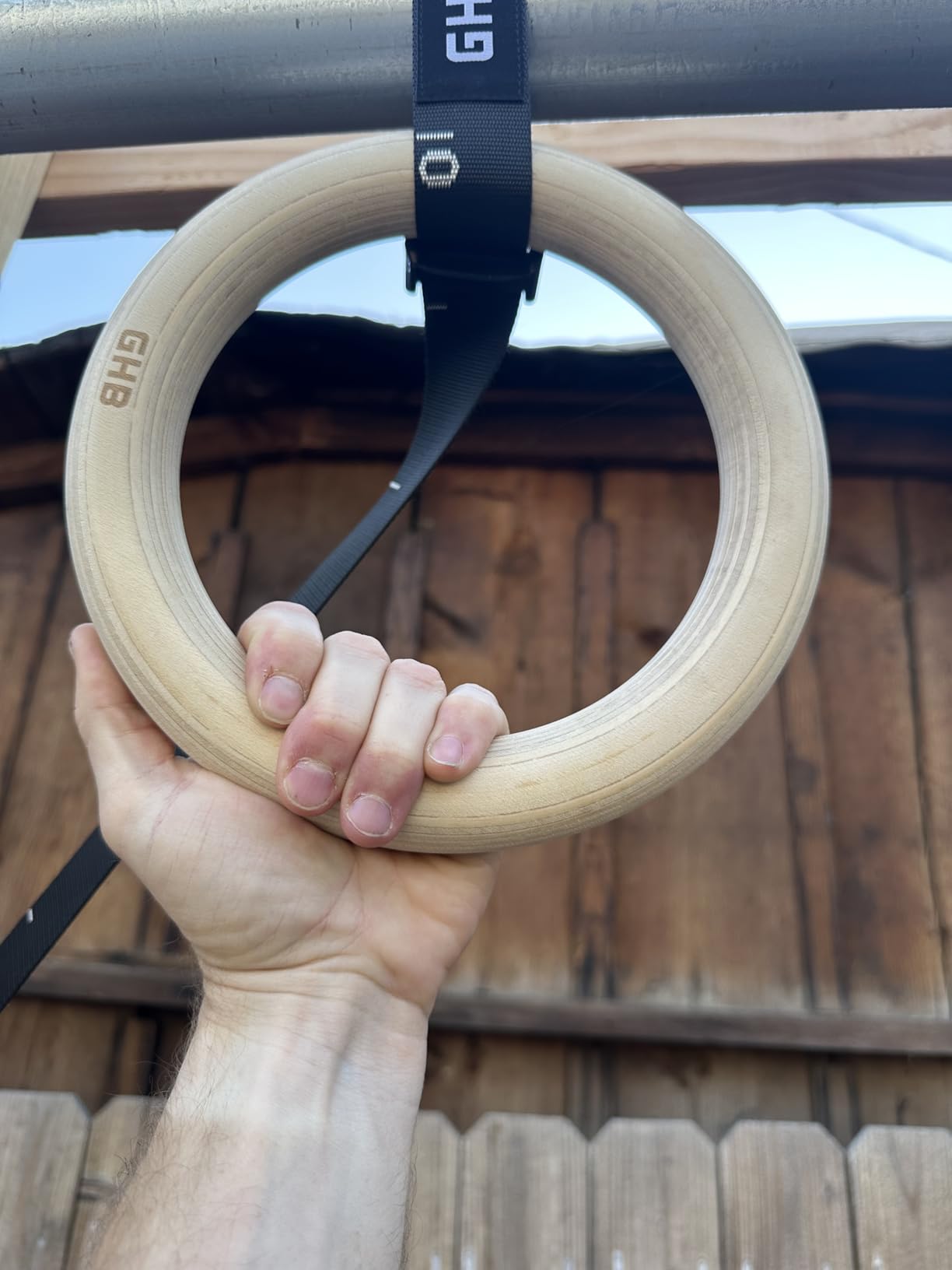 GHB Gymnastic Rings Wooden Gym Rings 1.25