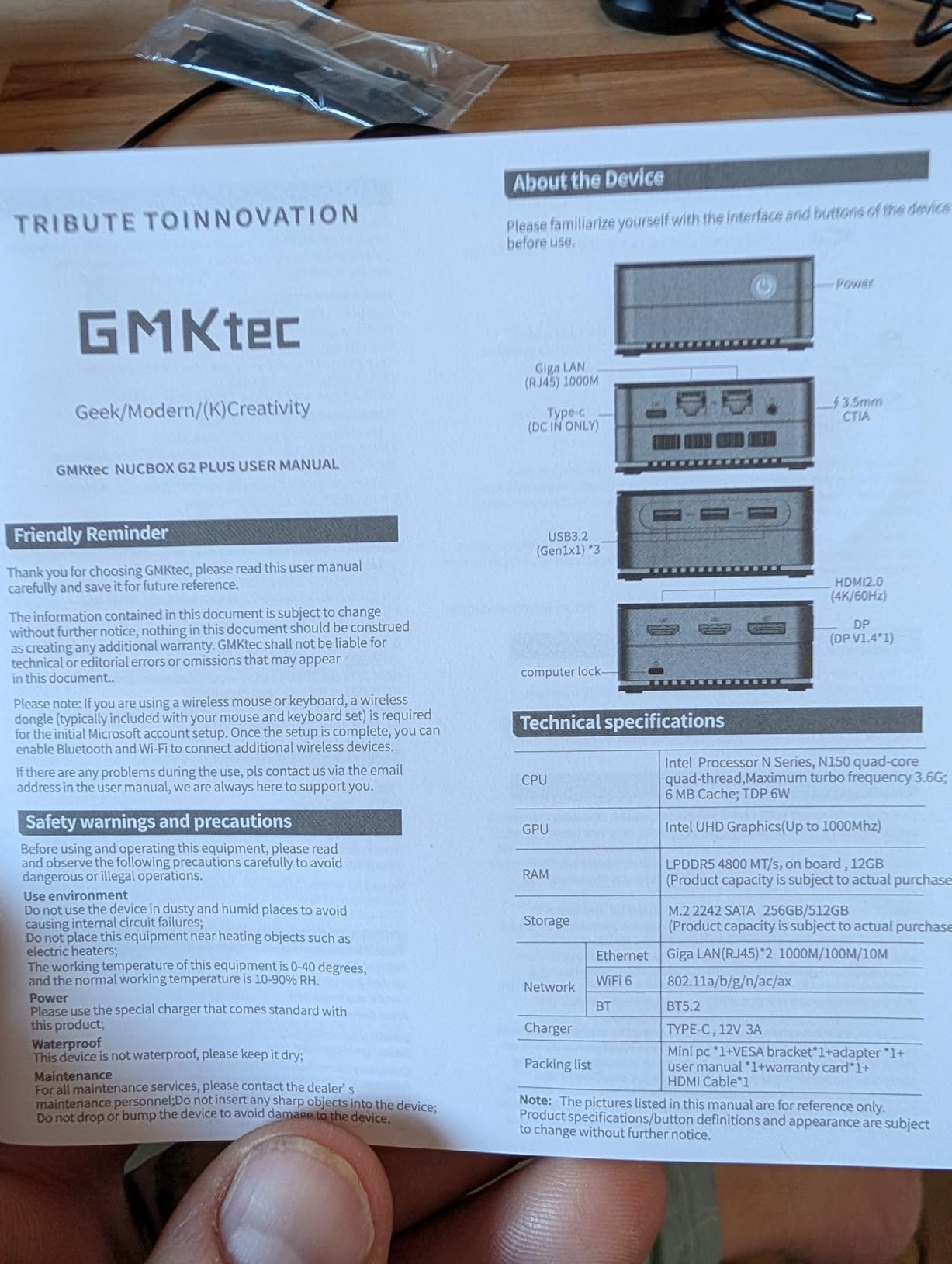 GMKtec Mini PC Intel Core i3-10110U Processor (Beats 4300U/N150) 8GB DDR4 256GB SSD i226-V RJ45 Ethernet Desktop Computer 4K Dual/ 4X USB3.2/ WiFi 6 BT5.2/ Nucbox G3 Pro customer photo 1