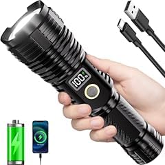 Flashlights High Lumens Rechargeable, 100,000LM LED Super Bright Flash Light, Zoomable Linternas with LCD Digital Display customer photo 1