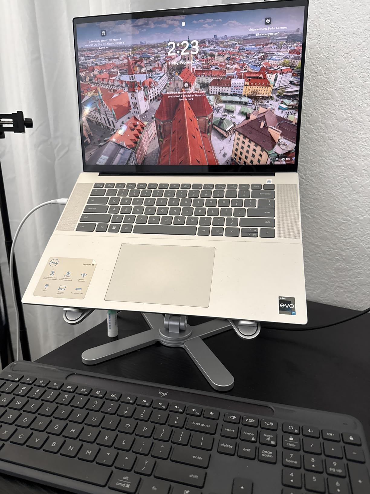OMOTON LA10 360 Rotating Laptop Stand Riser for Desk, Ergonomic Foldable Computer Stand Adjustable Height Angles for Collaborative Work, Easy Storage Fit Macbooks, All Laptops up to 16 inches, Silver customer photo 2