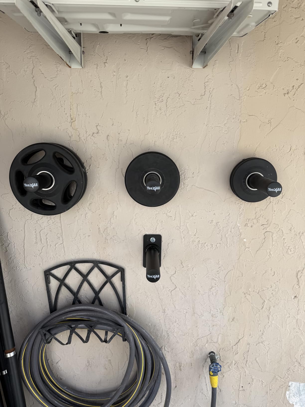 Yes4All Wall Mounted Weight Plate Holder - Fit 2inch Olympic Weight Plates, Protective Rubber Pad customer photo 1