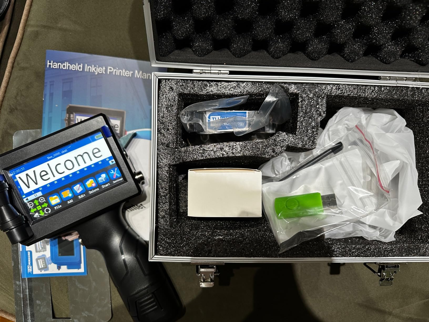 Handheld Inkjet Printer Gun MS-Z10 with 42ml Quick-Drying Ink Cartridge Portable Handheld Printer for Text/Barcode/Logo/QRCode/Counter/Batch Number/Date Coder(Printing Height: 0.08-0.5Inch) customer photo 1