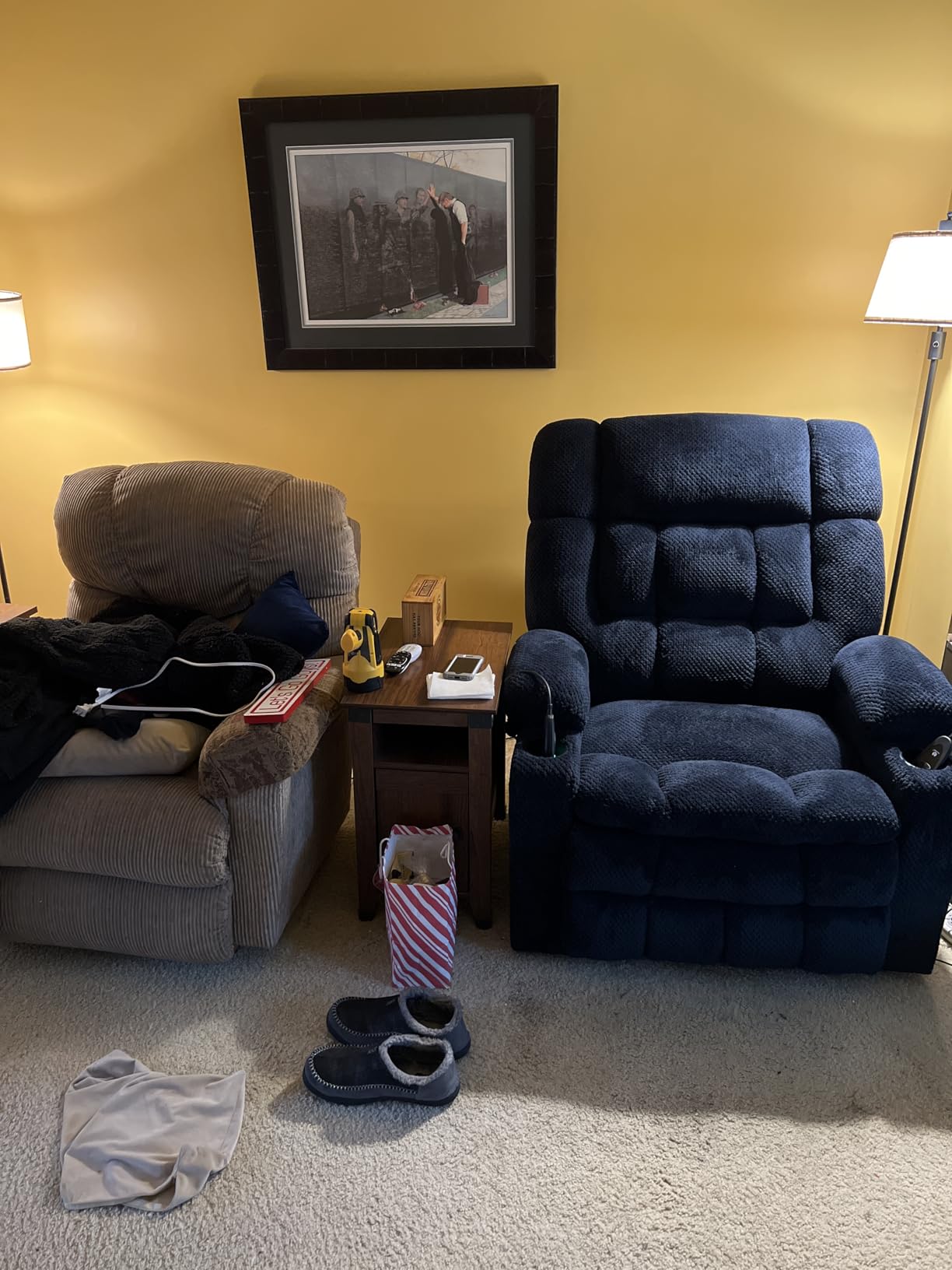 MCombo Oversized Power Lift Recliner Chair for Elderly, Dual Motor Lift Chair with Heat and Massage, Lay Flat Lift Chair for Big and Tall, Cup Holders, Fabric R7891 (Oversize, Dark Gray) customer photo 2