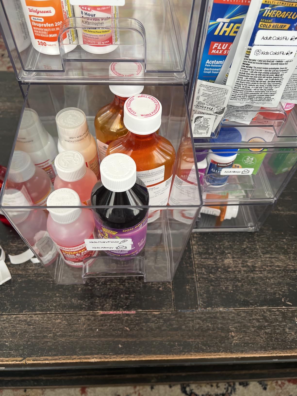 Vtopmart Stackable Storage Drawers Set of 5, Clear Plastic Organizer Bins for Baby Bottle, Beauty Supplies Storage, Ideal for Kitchen Countertop, Vanity, Bathroom customer photo 2