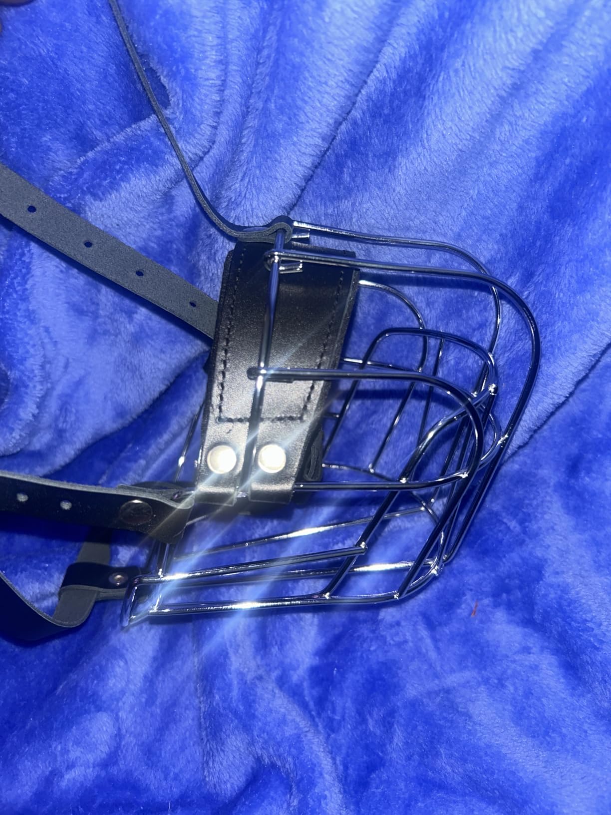 XL Metal Dog Muzzle for Large Sized Dogs - Heavy Duty Rottweiler Muzzle - Basket Extra Large Dog Muzzles for Barking and Biting Cane Corso, Mastiff, Labrador, Bulldog and Other Big Breeds customer photo 2