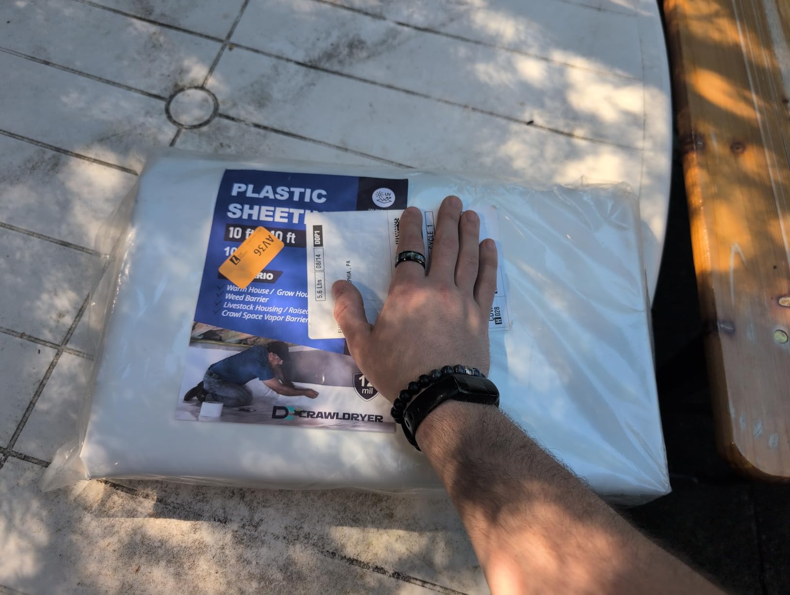 Crawl Space Vapor Barrier - 14 mil 10' x 100', Vapor Barrier for Crawlspace Encapsulation kit, Vapor Barrier Plastic Material, Crawlspace Liner, Heavy Duty Plastic sheeting, Black and White Panda Film customer photo 2