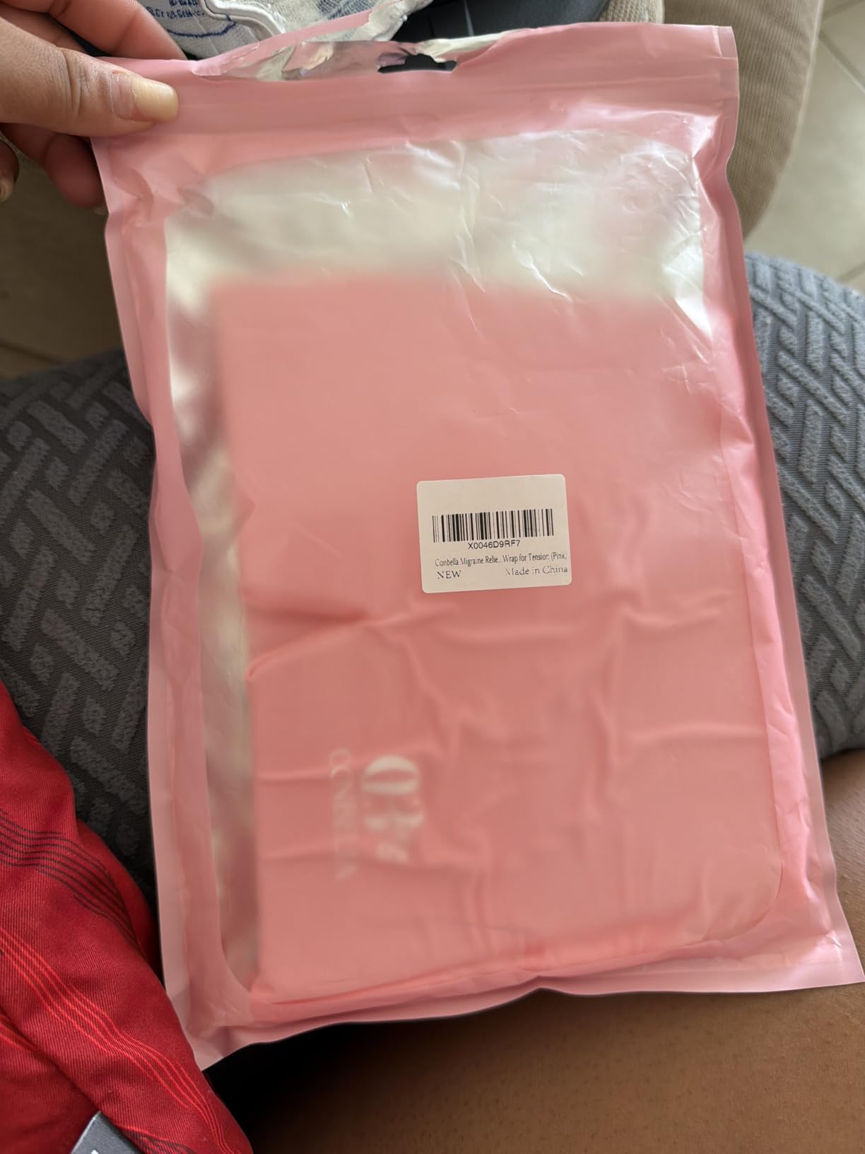 Migraine Relief Cap, Soothing Headache Ice Face Mask Products, Hot and Cold Therapy, Migraine Headache Relief Cap for Migraine, Sinus, Puffy Eyes, Tension, Stress and Hangover(Pink) customer photo 1