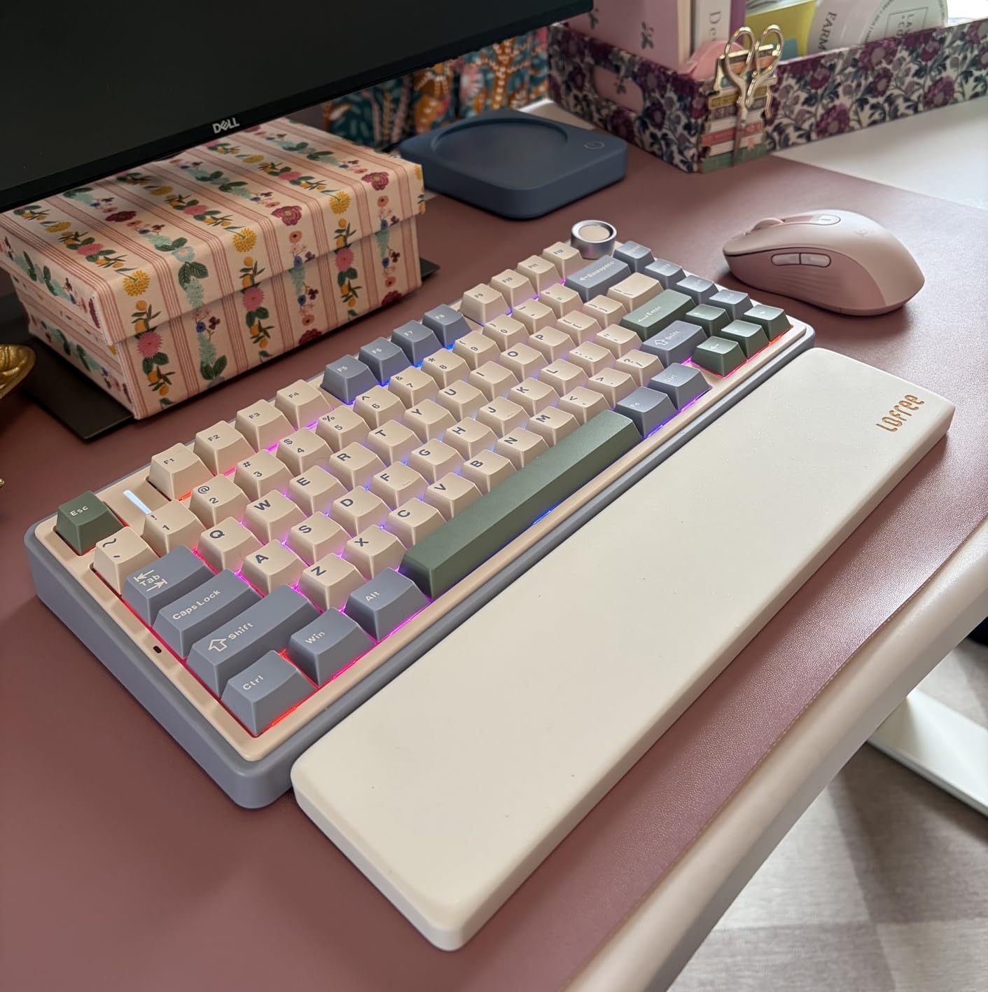 AULA F75 75% Wireless Mechanical Keyboard, Hot Swappable Creamy Keyboard, Pre-lubed Greywood Switches RGB Backlit Gaming Keyboards, 2.4GHz/Type-C/Bt5.0(Salt White Blue) customer photo 1