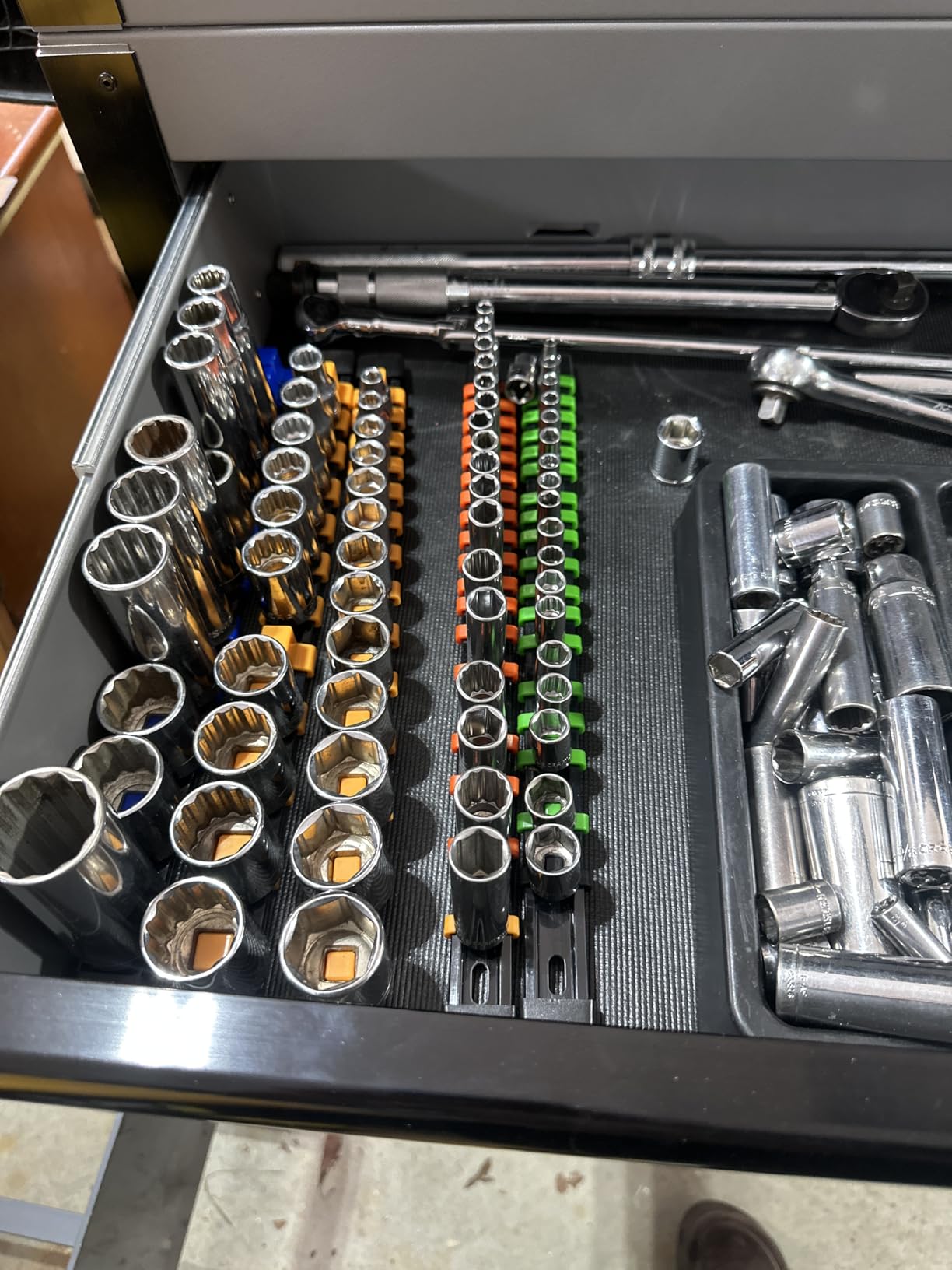 SWANLAKE Socket Organizer Set 18-Piece, 1/4-Inch x 96 Clips, 3/8-Inch x 90 Clips, 1/2-Inch x 72 Clips, Drive Socket Holder Clip Rail customer photo 2