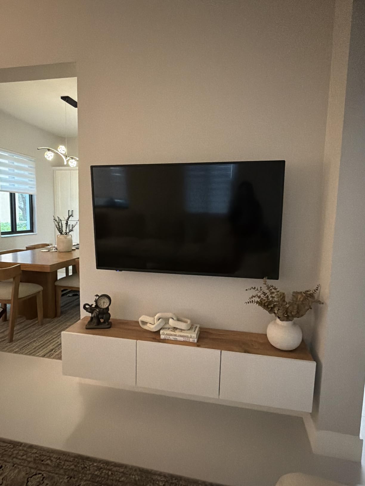 Atelier Mobili TV Stands for Living Room, TV Stand up to 75 inch TV, Floating TV Stand Wall Mounted, Floating Entertainment Center, Floating Shelf for Under TV, Oak Entertainment Center customer photo 1