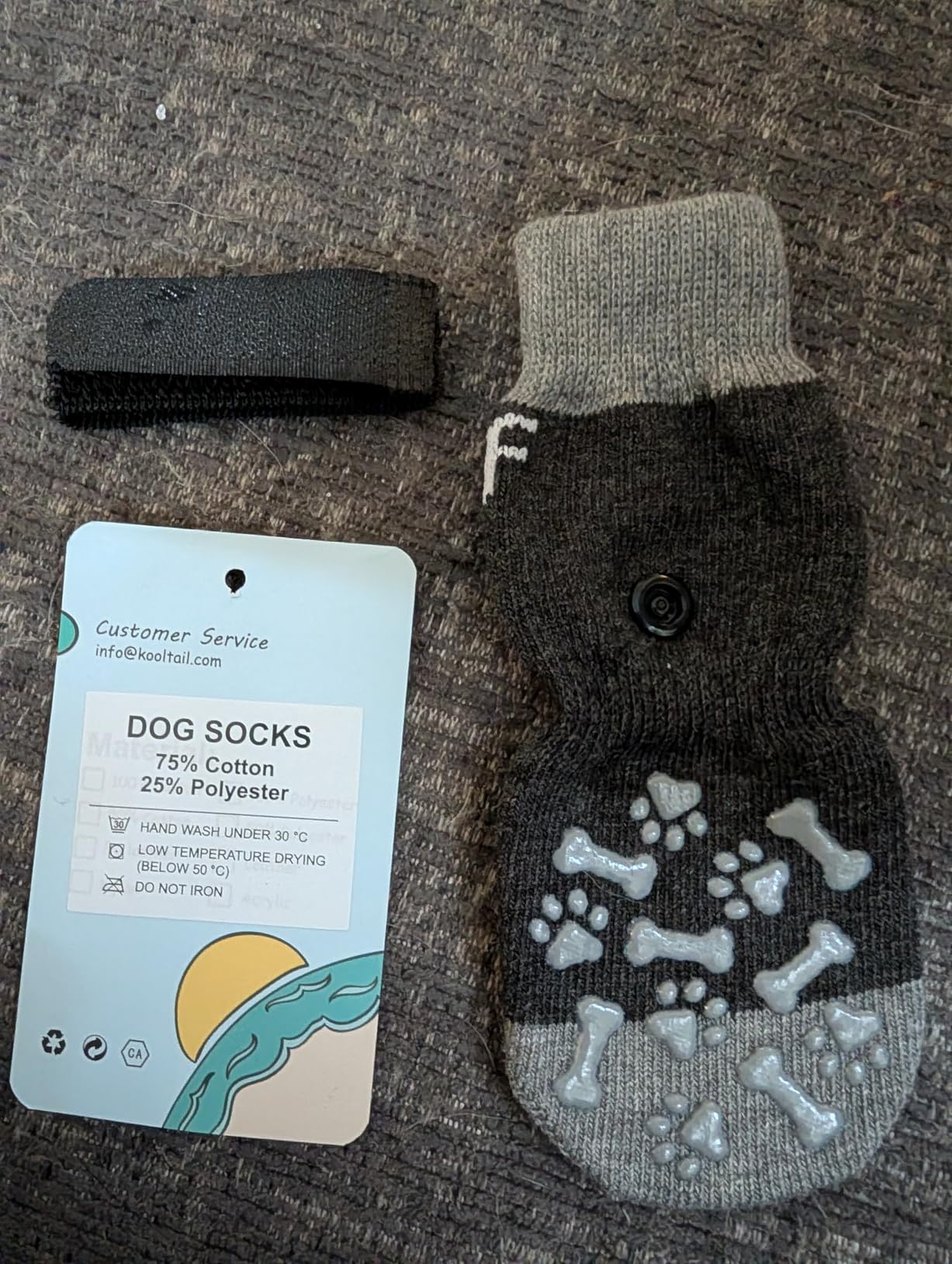 KOOLTAIL Dog Socks Shoes for Hot Pavement to Prevent Licking Paws, Winter Dog Boots&Paw Protector for Hardwood Floors Anti Slip,Traction Control Grip Booties for Small Medium Large Senior Dogs, Black M customer photo 1