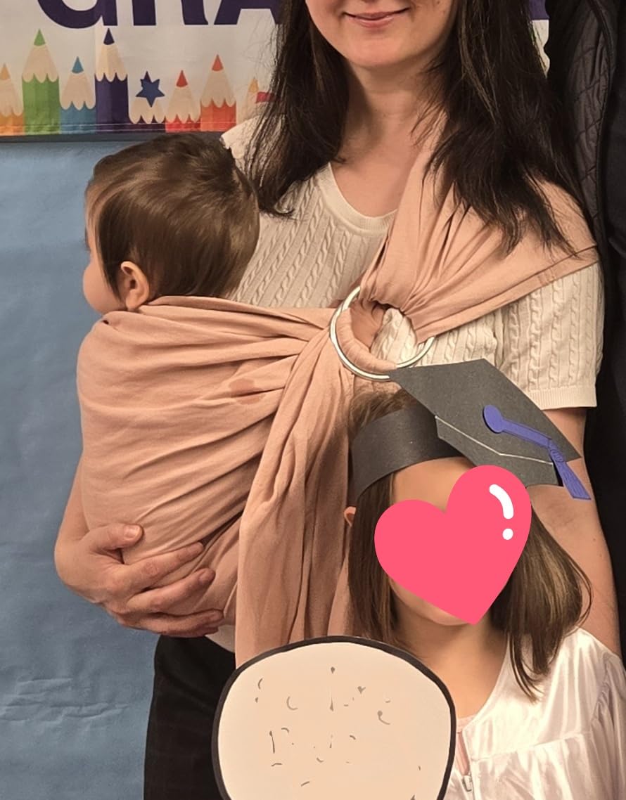 Boba Ring Sling Baby Carrier Newborn to Toddler - Lightweight & Breathable Baby Sling, Hip-Healthy Carrier Sling, Baby Wrap Carrier for Front & Hip Carry, 8-35 lbs (Linen Rye) customer photo 1