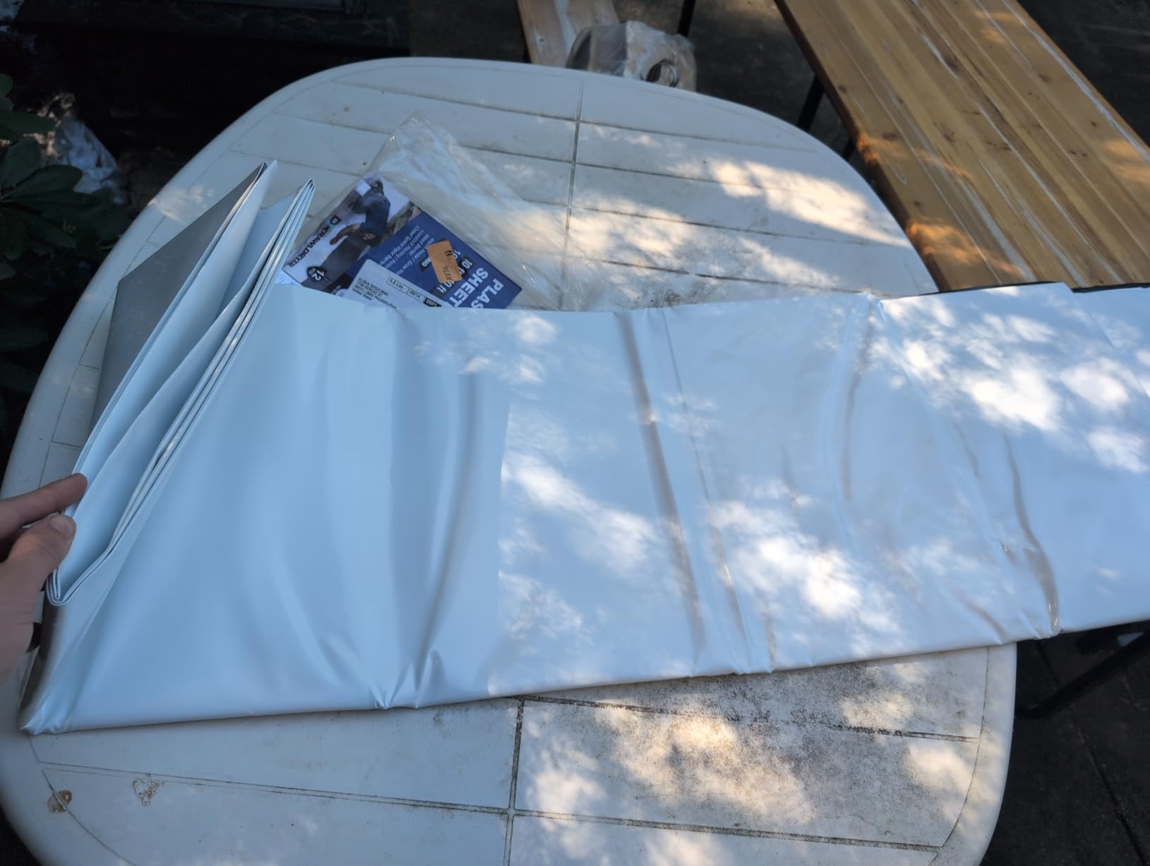 Crawl Space Vapor Barrier - 14 mil 10' x 50', Vapor Barrier for Crawlspace Encapsulation kit, Vapor Barrier Plastic Material, Crawlspace Liner, Heavy Duty Plastic sheeting, Black and White Panda Film customer photo 1
