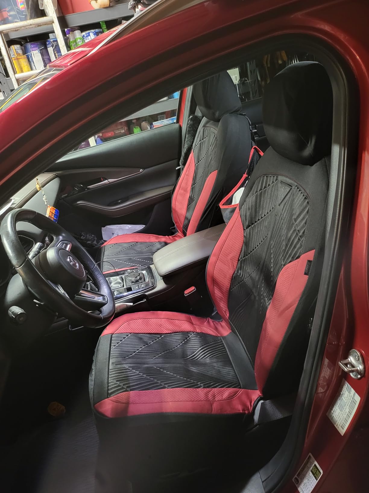 CAR PASS Waterproof Car seat covers Front Seats covers Neoprene Wetsuit, All-Weather Non-Slip Durable, Universal Fit for SUV Sedans Trucks Vans Automotive, Armrest Airbag Compatible, 3D Emboss 2 Black customer photo 1