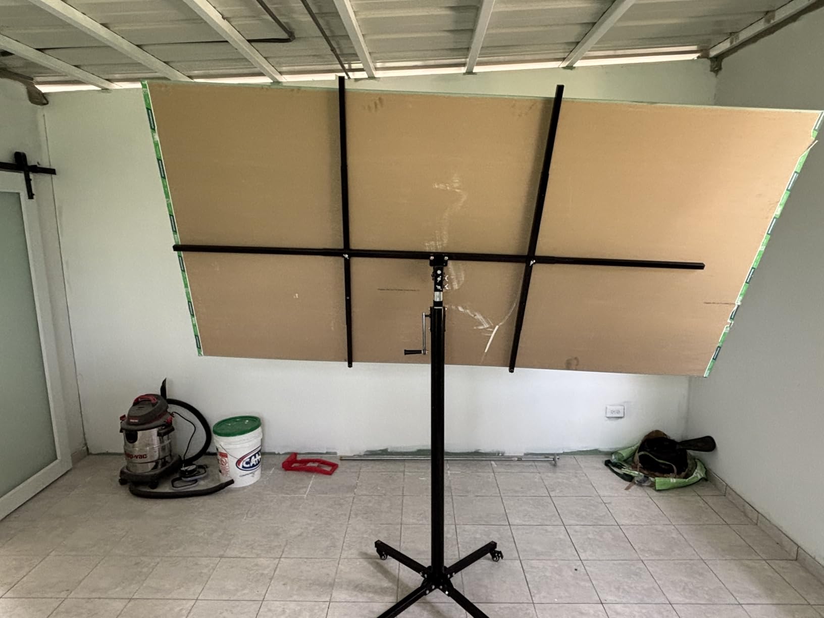 Three in One Electric Drywall Lift, 10 ft Max Height Sheetrock Lift, 110 LBS Weight Capacity Drywall Panel Lifter, Hoist Jack Tool with Electric Hammer Bracket, Level Bracket Lockable Wheels customer photo 1