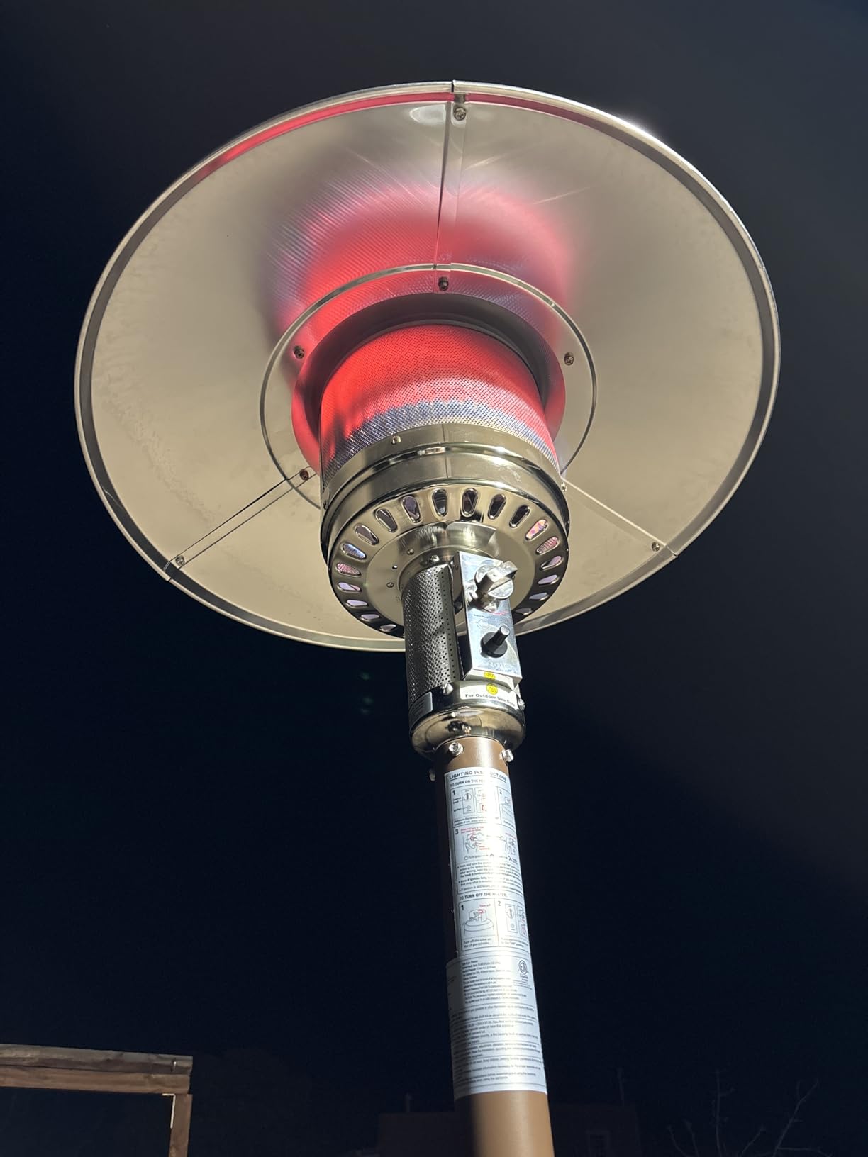 EAST OAK 55,000 BTU Propane Patio Heater with Round Table & Stainless Steel Burner, Outdoor Heater with Wheels, Ideal For Large Patios, Gardens, Outdoor Events, Bronze customer photo 2