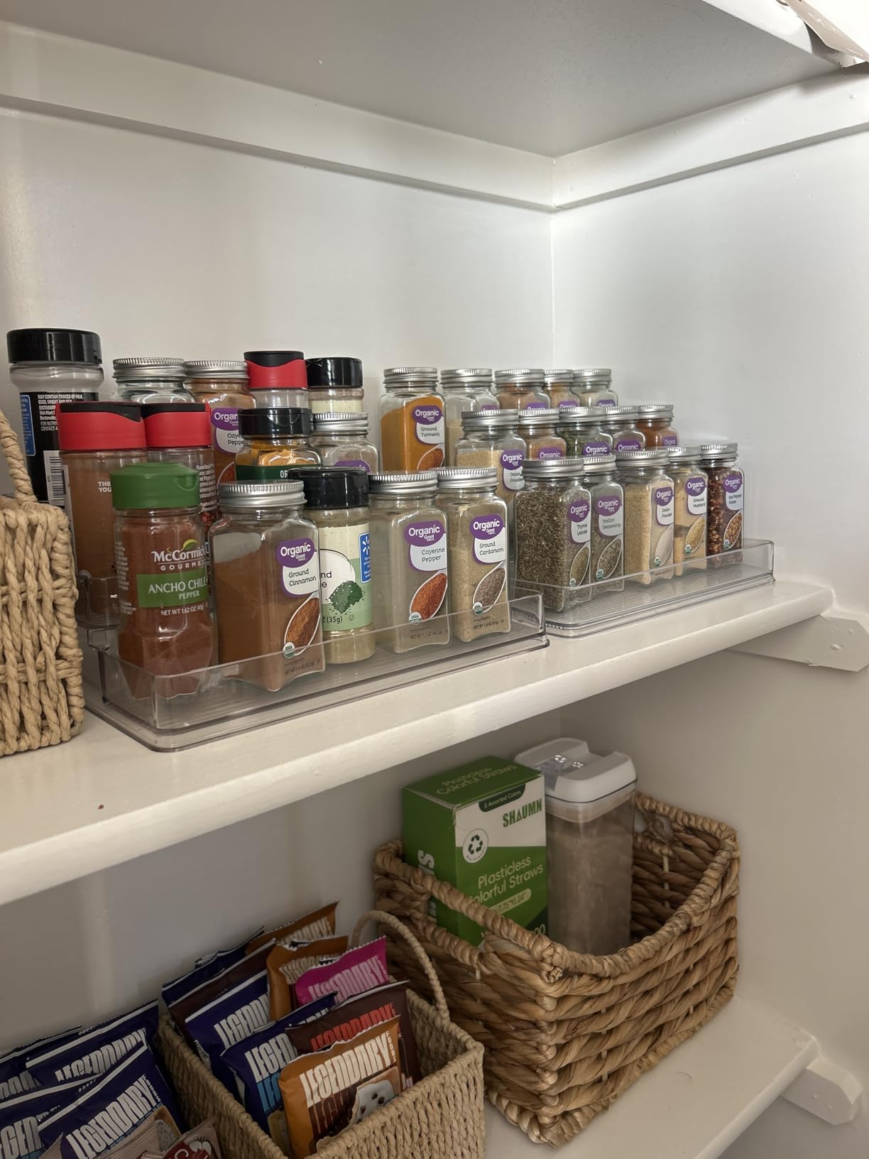 Oizeir Clear Spice Rack (2-Pack) - 3-Tier Acrylic Organizer for Cabinet - Deep Spice Shelf - 10.4 x 9.6 x 4 Inches - Holds Seasoning and Condiments customer photo 2