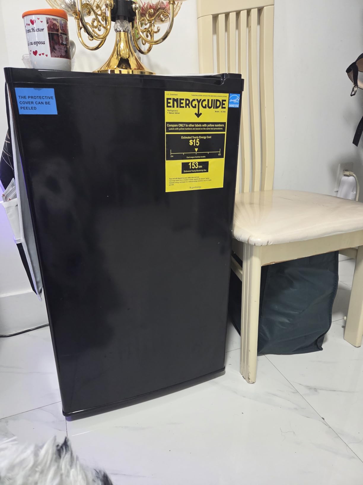 Sweetcrispy 3.2 Cu.Ft Mini Fridge with Freezer Small Refrigerator, Energy-efficient Low Noise, Compact Fridge for Gaming Room customer photo 2
