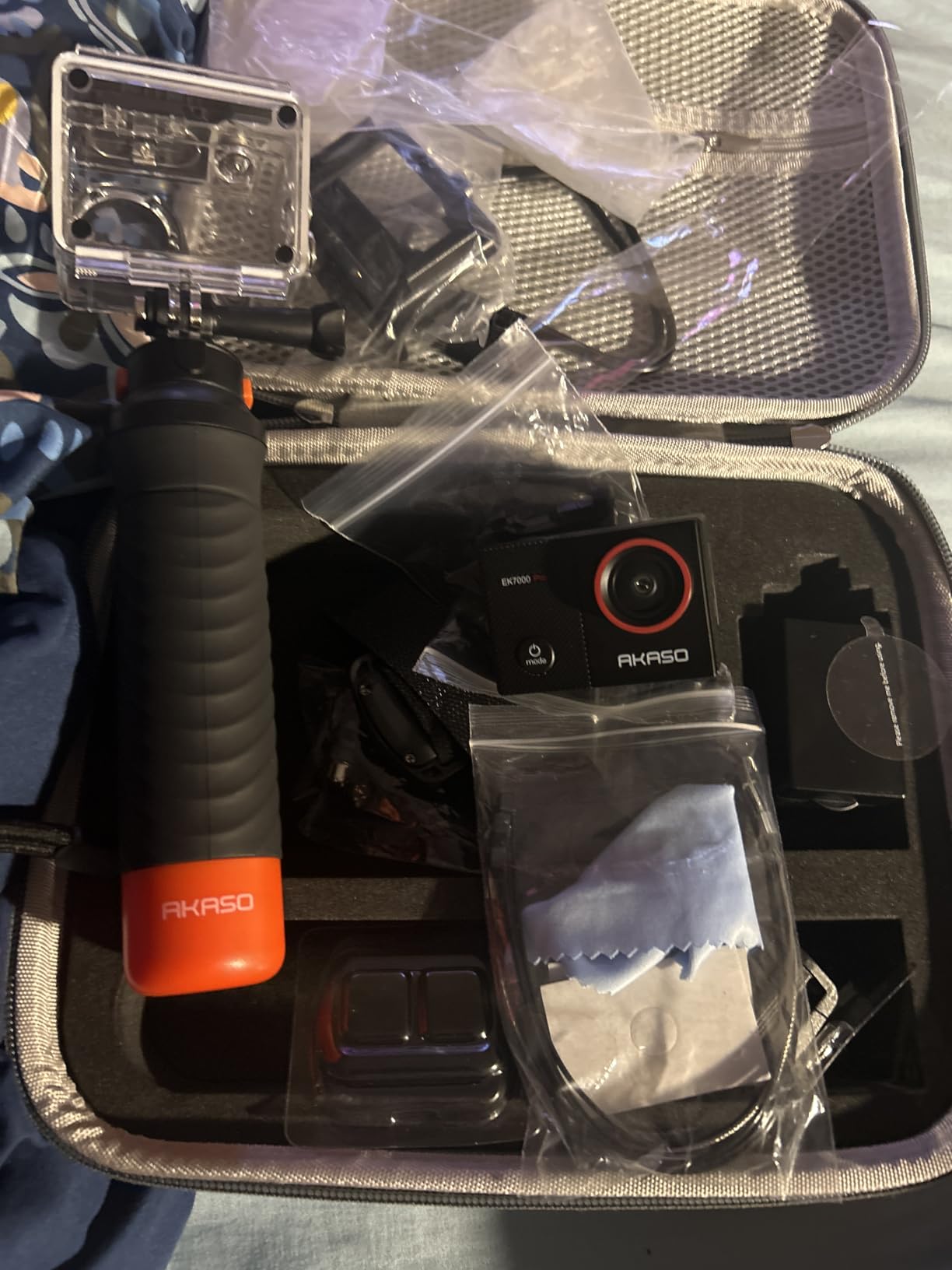 AKASO EK7000 Pro 4K30 Action Camera with Touch Screen EIS 131FT Waterproof Underwater Camera 5X Zoom Remote Control with Waterproof Floating Hand Grip Bundle and Carrying Case Accessories Kit Bundle customer photo 1