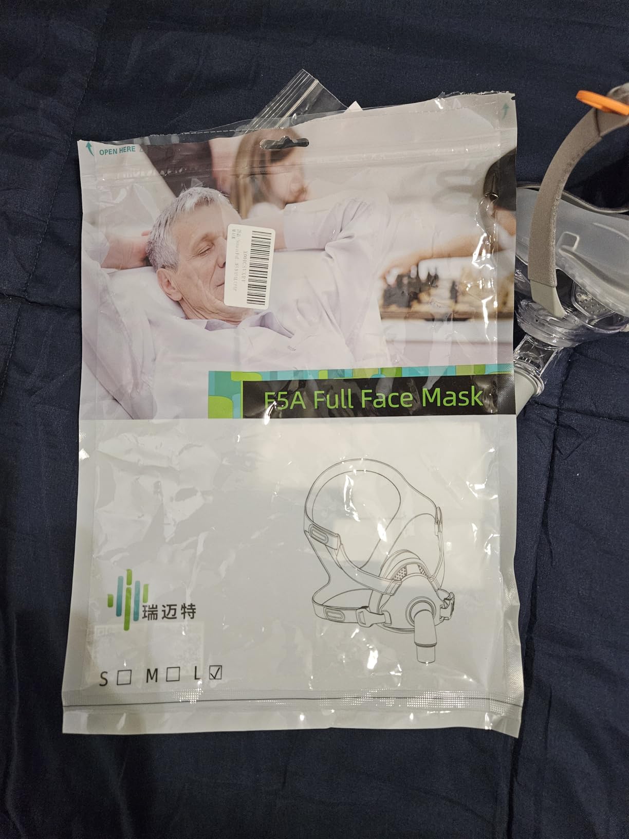 Full Face CPAP Mask, Full Cover Replacement Kit, Comfort Series with Headgear, Cushion, Frame and Elbow (L) customer photo 2