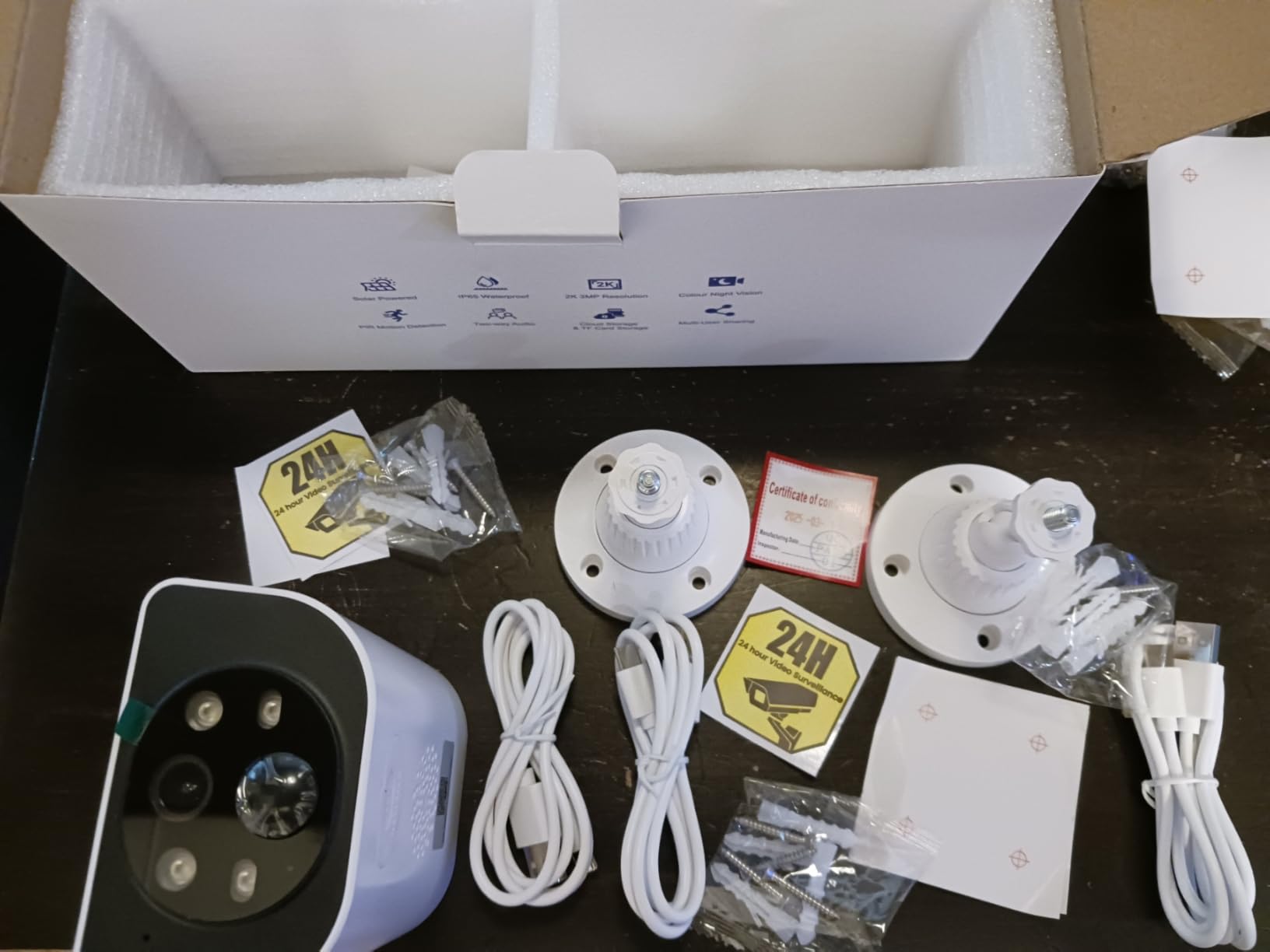Cameras for Home Security-2K Wireless Security Camera Outdoor with AI Motion Detection & Siren, Non-Stop Solar Powered Charging, Color Night Vision, SD/Cloud Storage, Waterproof, S1 4P customer photo 1