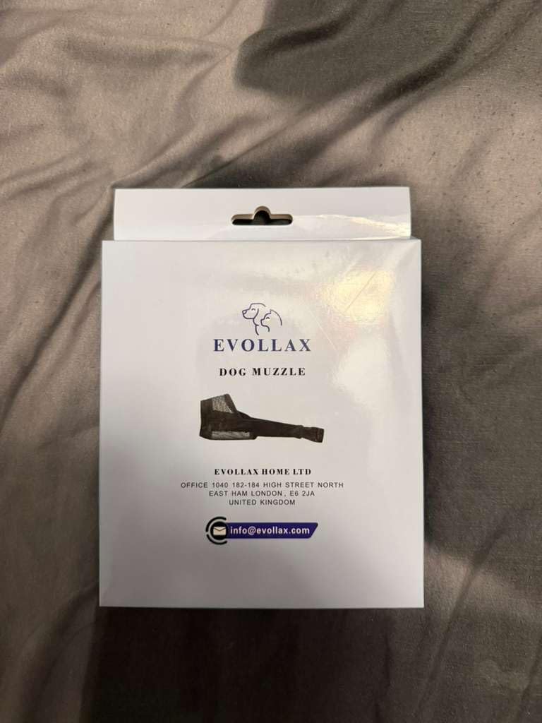 Evollax Dog Muzzle for Large Dogs - Air Mesh Muzzle for Large Sized Dog | Adjustable No Bark Dogs Muzzles for Scavenging Licking & Chewing | Prevent Biting | L 7.9'' - 9.4'' customer photo 2