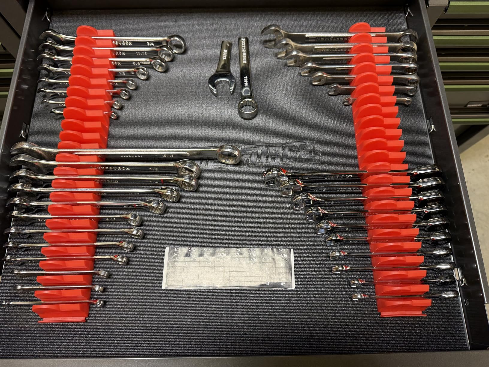 48 pcs MAGNETIC Modular Wrench Organizers for Tool Drawers - Wrench Rack with Metric & SAE Labels customer photo 1