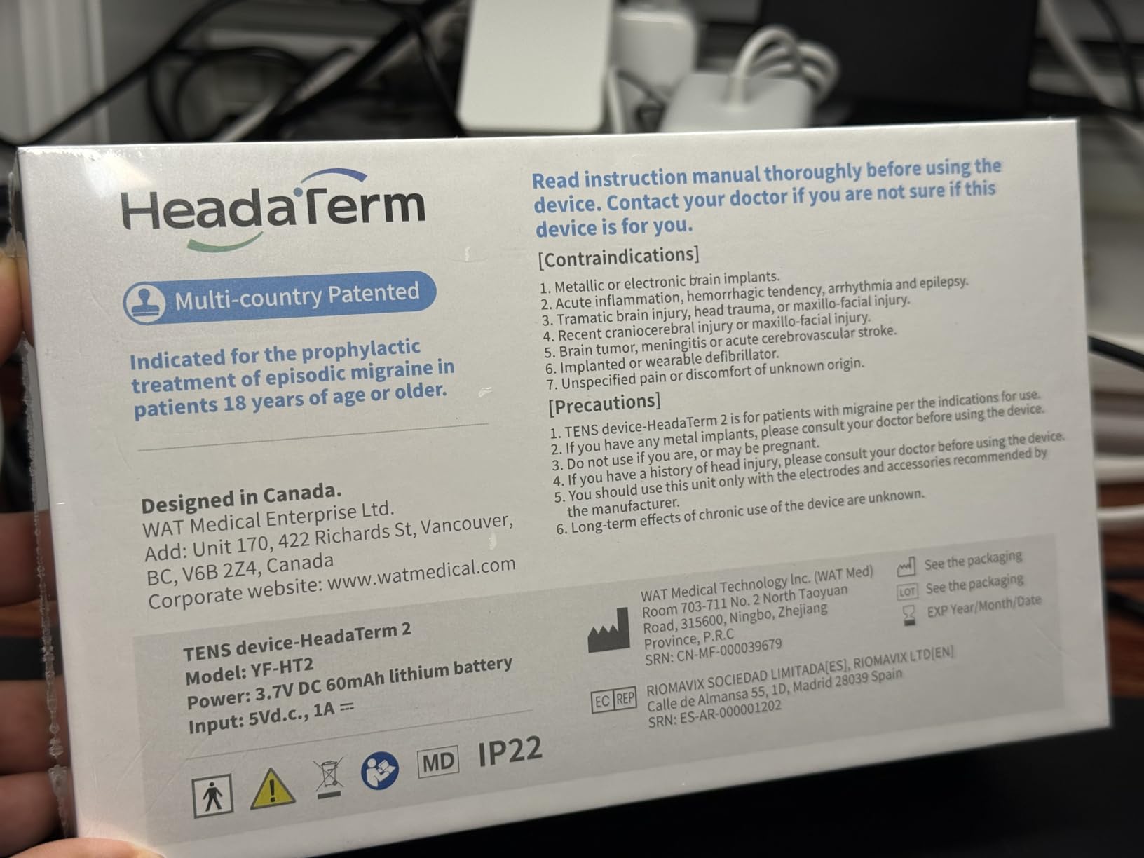 HeadaTerm-2 Migraine Relief Device e-TNS Technology Rechargeable Head Cap Treatment for migraine and Headache, Drug-Free, Clinically Proven, Fast-Acting, No Side Effects (1* HeadaTerm 2 +6*Electrodes) customer photo 2
