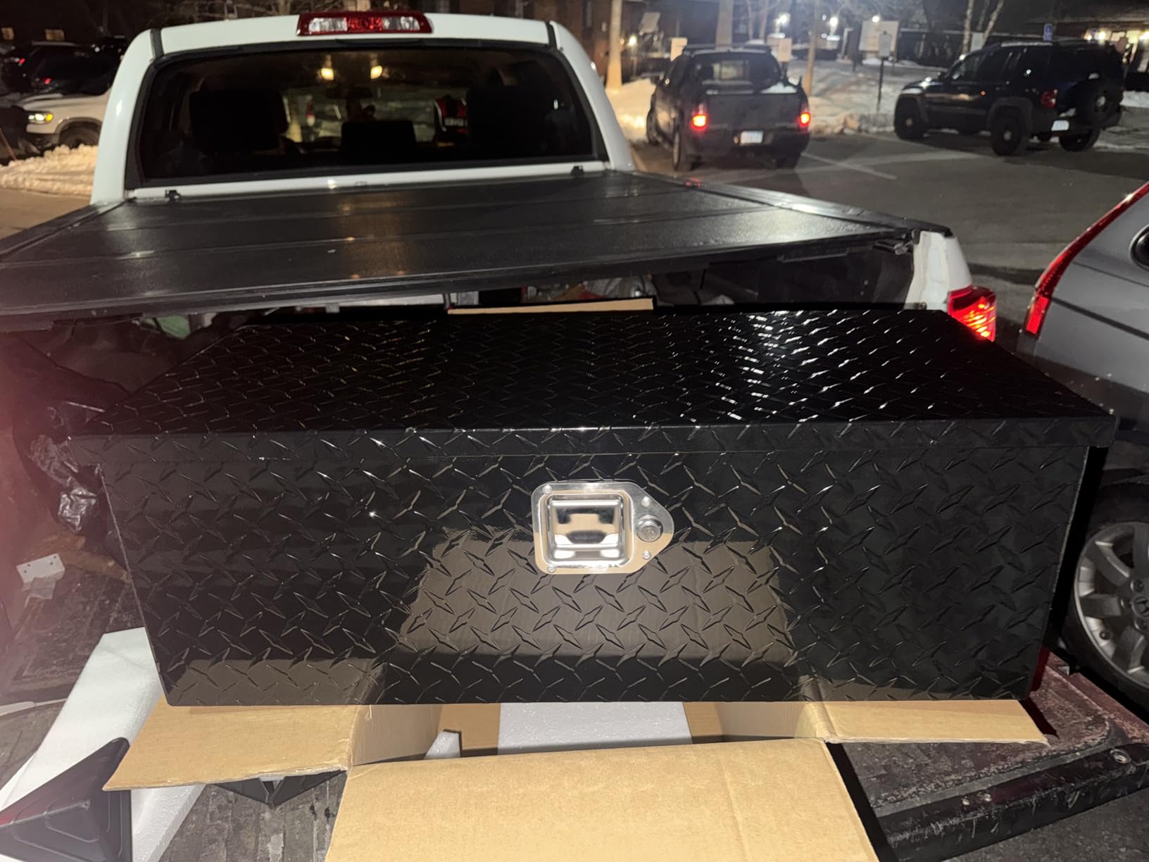 YITAMOTOR 39 Inch Truck Bed Tool Boxes Heavy Duty Aluminum with Sliding Shelf,Diamond Plate ToolBox for Pick Up Truck RV Trailer, Chest Storage Organizer with Lock and Keys customer photo 2