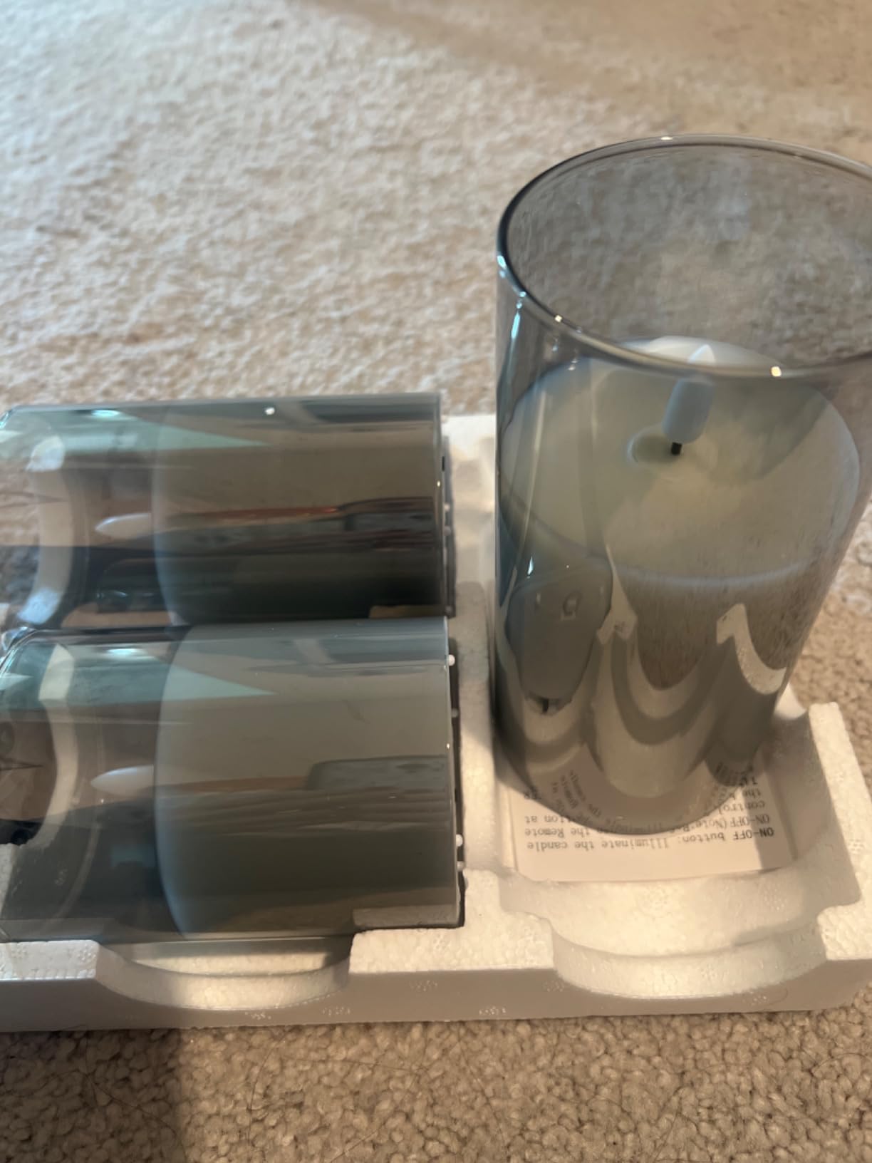 Vanilla Scented Glass Wax Flameless LED Candles with Remote & Timer, Battery Operated Pillar Flickering Light Safe for Home, Spa, Office, Gifts, Thanksgiving, Christmas Home Decor (Pack of 3)-Gold customer photo 1