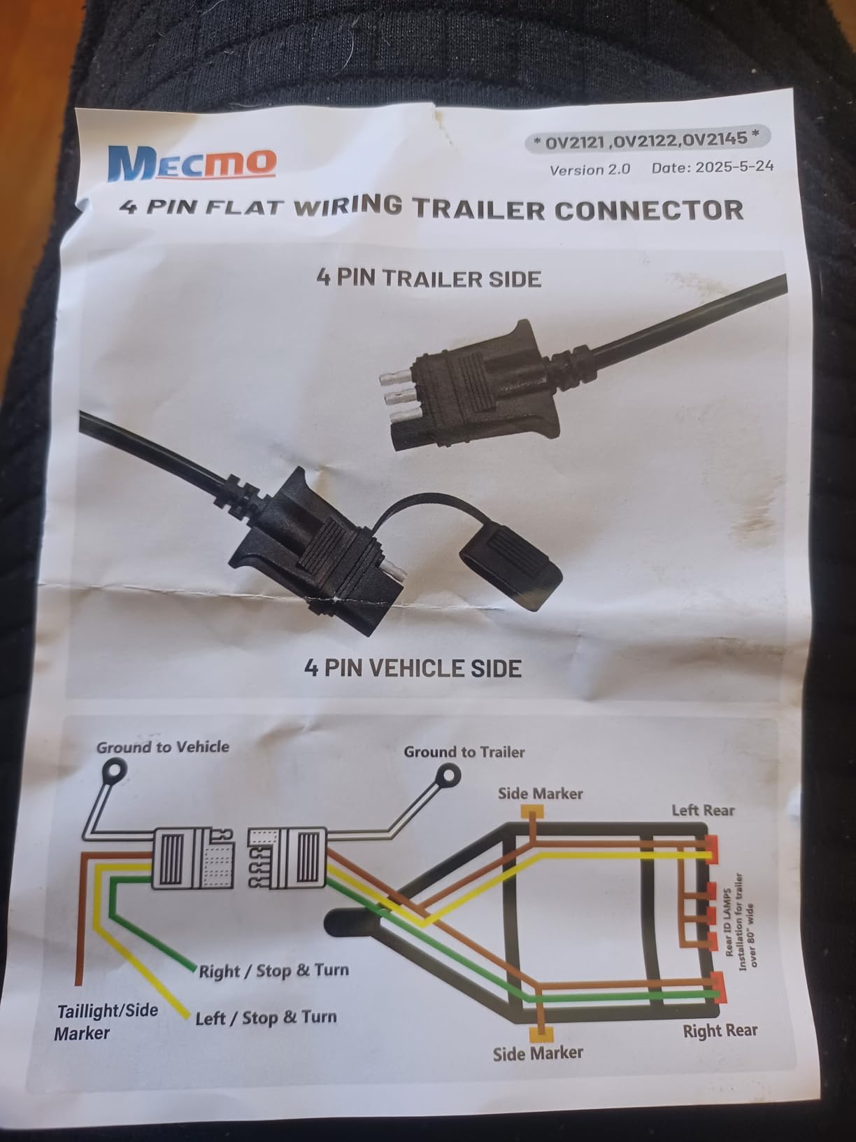 22FT 4 Pin 5 Wire Trailer Wiring Harness Protected by Nylon Net Tube, Utility Pure Copper Boat Trailer Wiring Kit for Trailer Tail Light Rewiring customer photo 2
